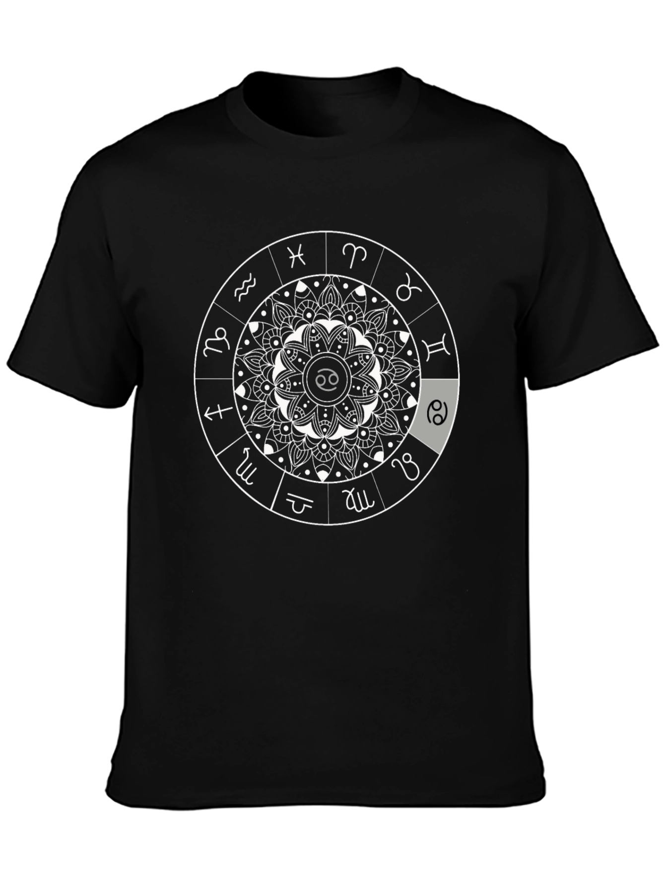 Zodiac Astrology Mandala T-Shirt - Cancer Sign