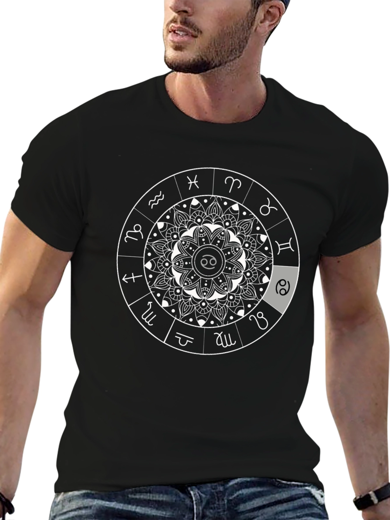 Zodiac Astrology Mandala T-Shirt - Cancer Sign