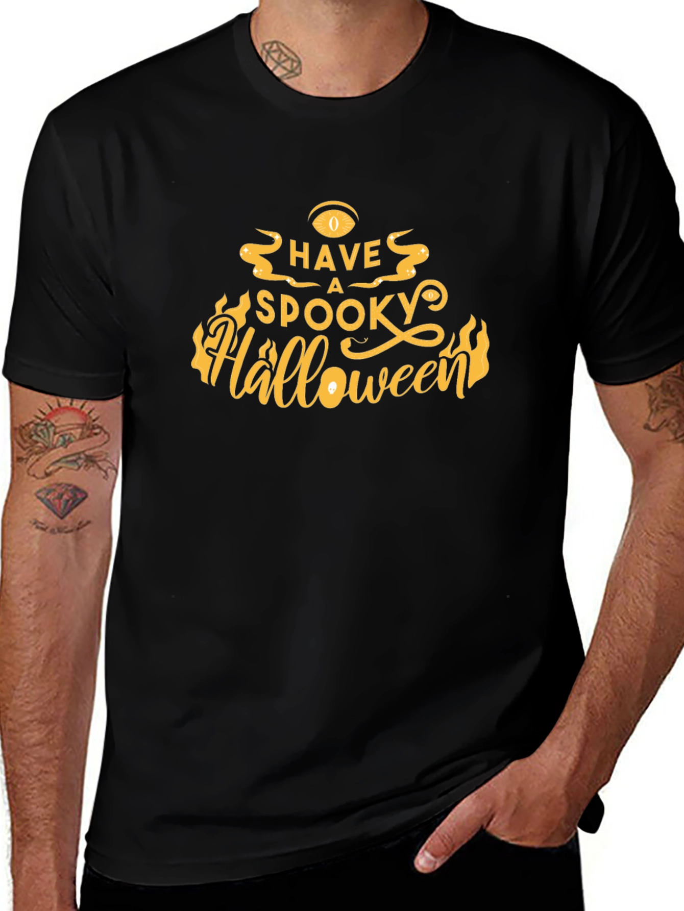 Spooky Halloween Graphic Tee - Black T-Shirt