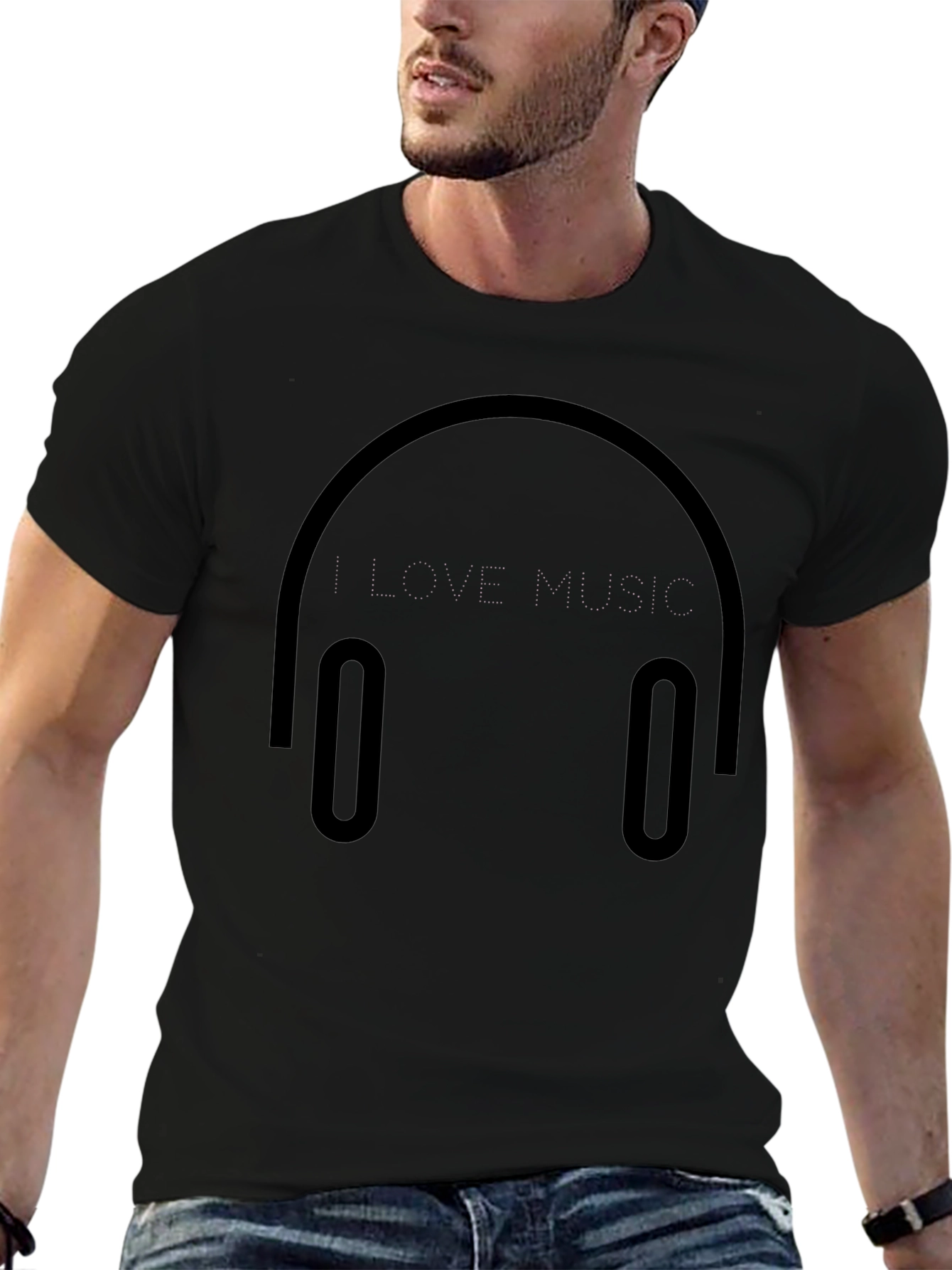 I Love Music Black T-Shirt