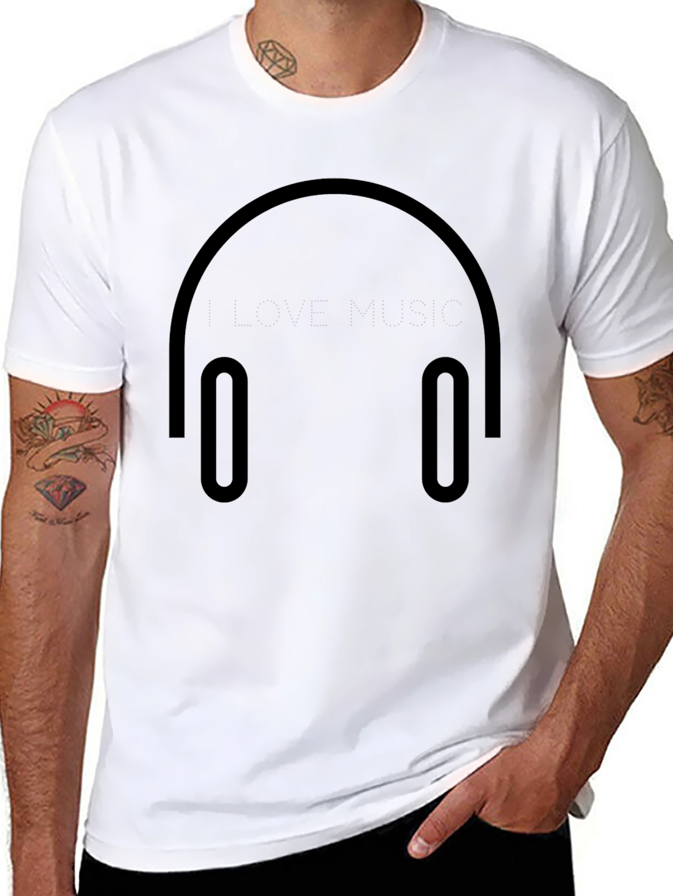 I Love Music Black T-Shirt