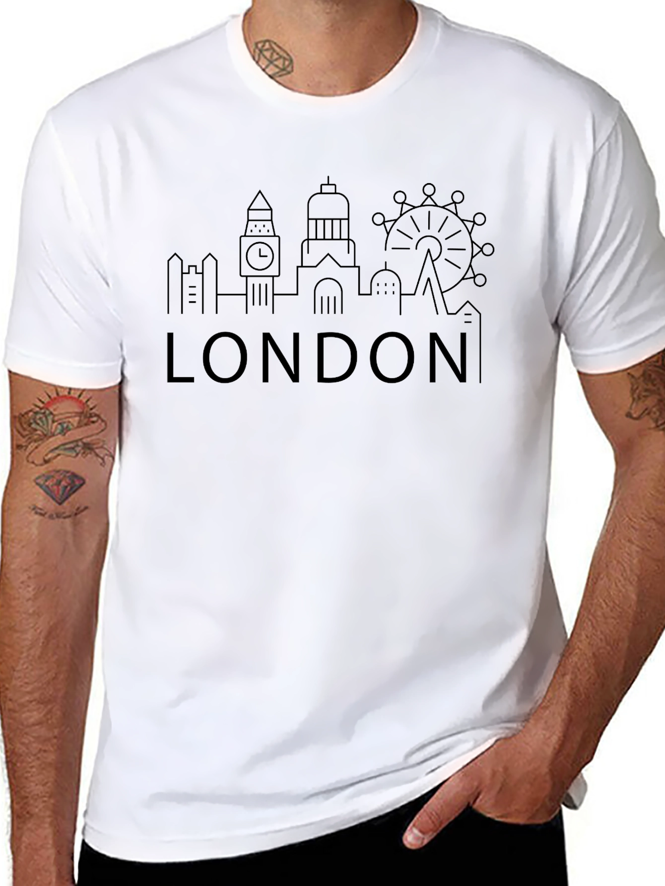 London Skyline Graphic Black T-Shirt