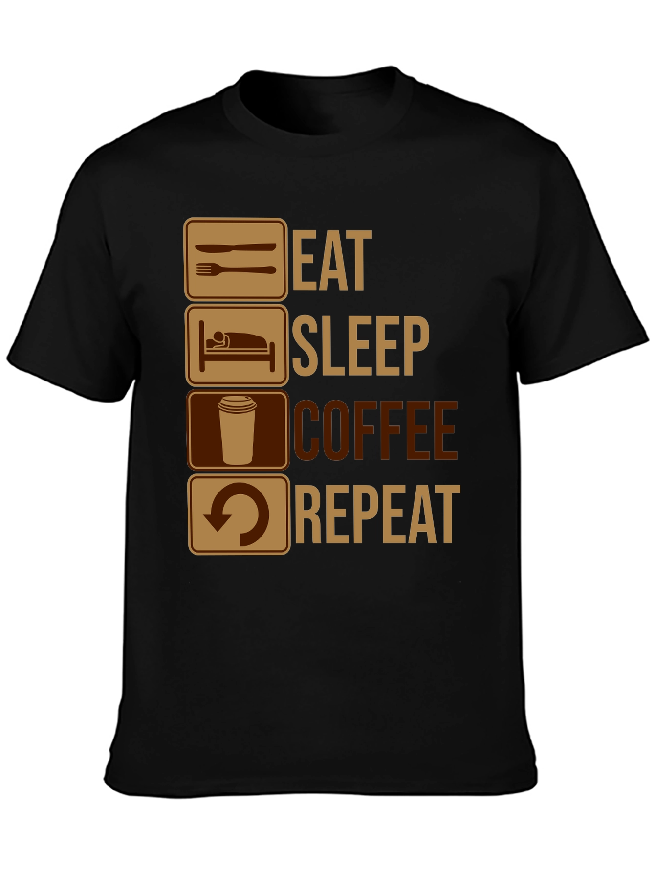 Eat Sleep Coffee Repeat Graphic T-Shirt