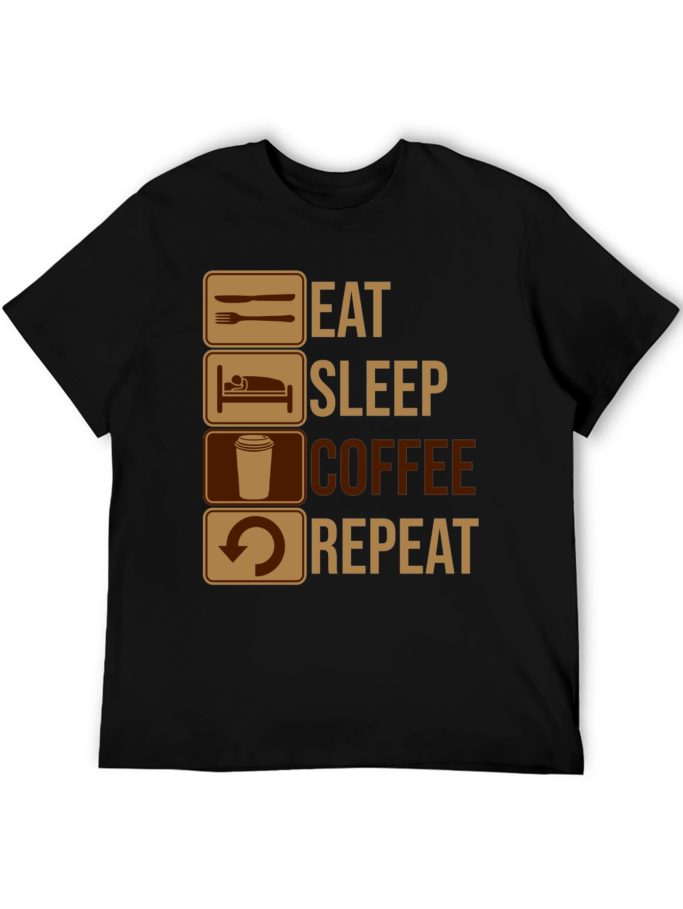 Eat Sleep Coffee Repeat Graphic T-Shirt