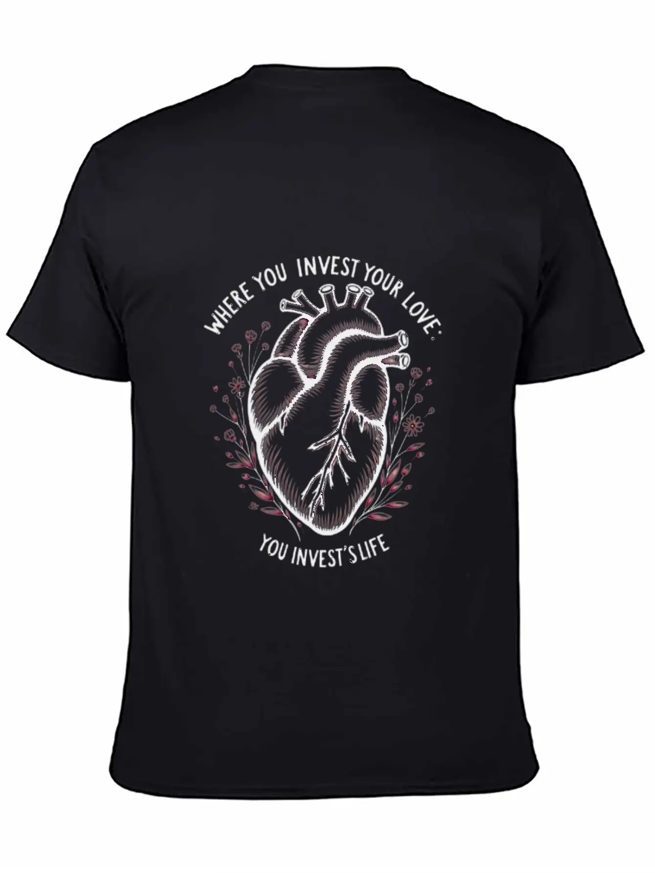 Heart Blossom Unisex Casual T-Shirt – Clean Design For Daily Comfort