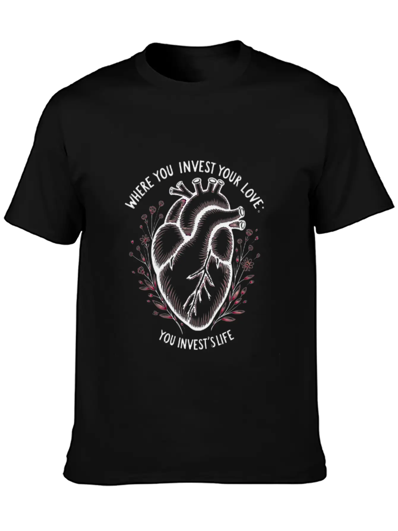 Heart Blossom Unisex Casual T-Shirt – Clean Design For Daily Comfort