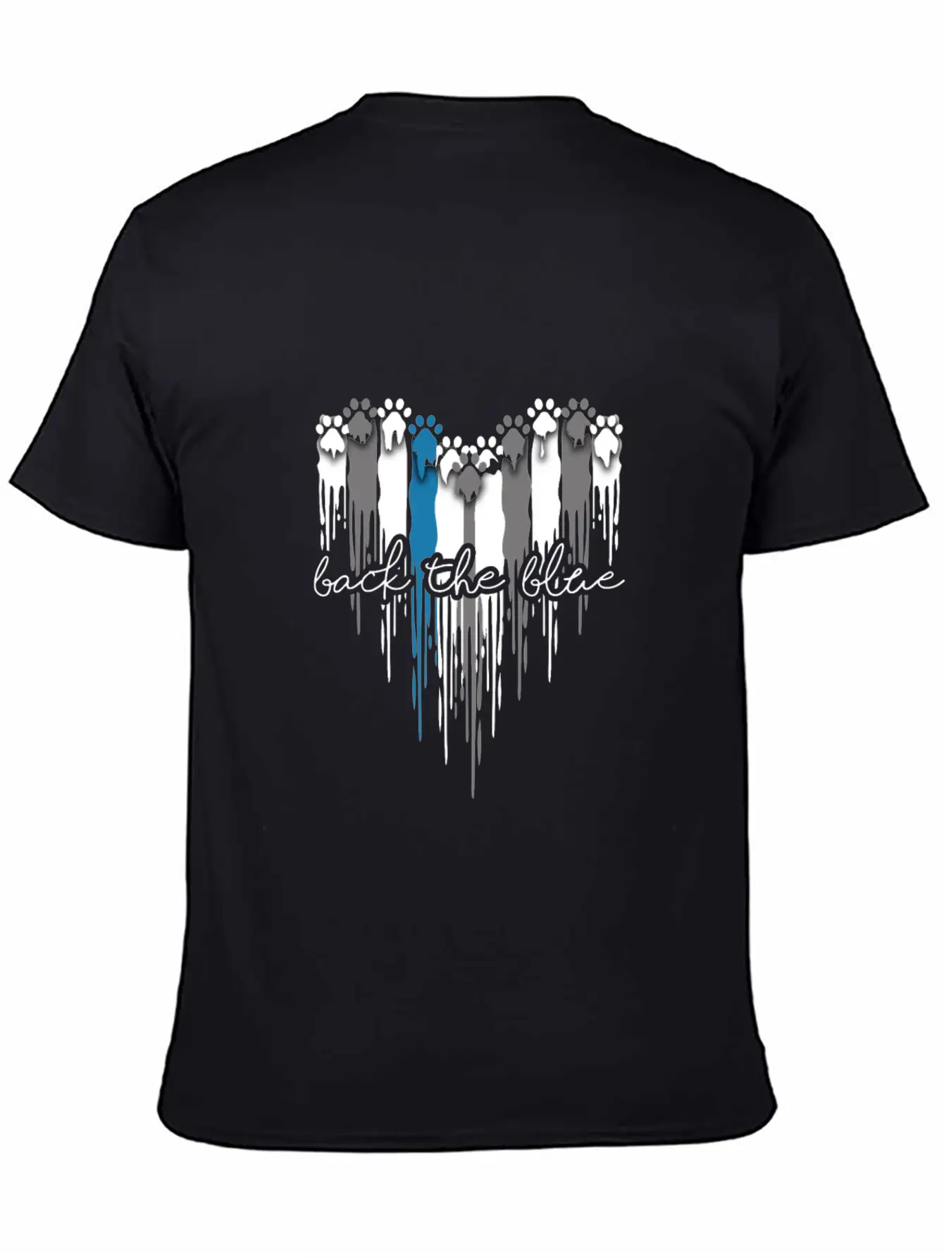 Heart Dog Paw Print Back The Blue Unisex Casual T-Shirt – Clean Design For Daily Comfort