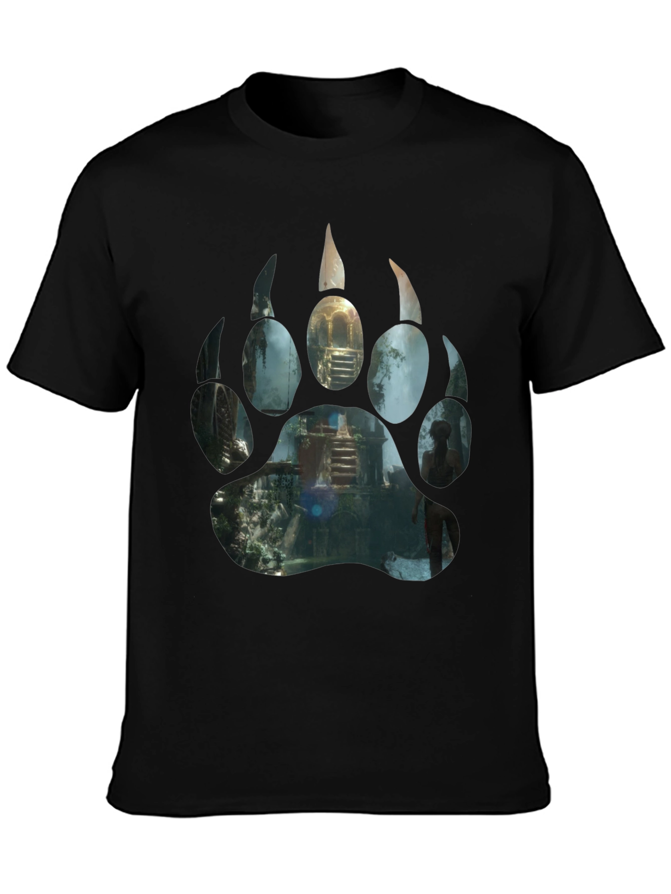 Tomb Raider Shadow Paw Print Graphic T-Shirt