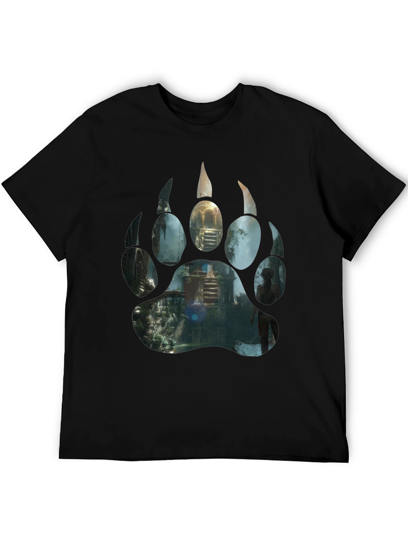 Tomb Raider Shadow Paw Print Graphic T-Shirt