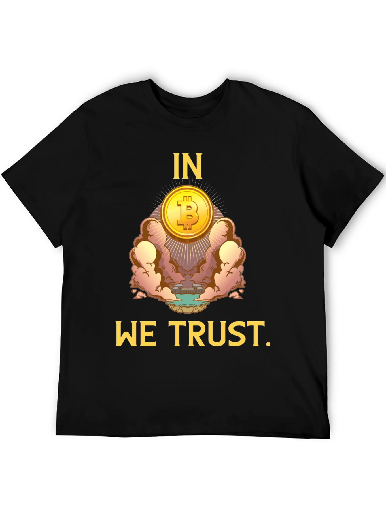 Bitcoin Crypto Currency Black T-Shirt - In We Trust