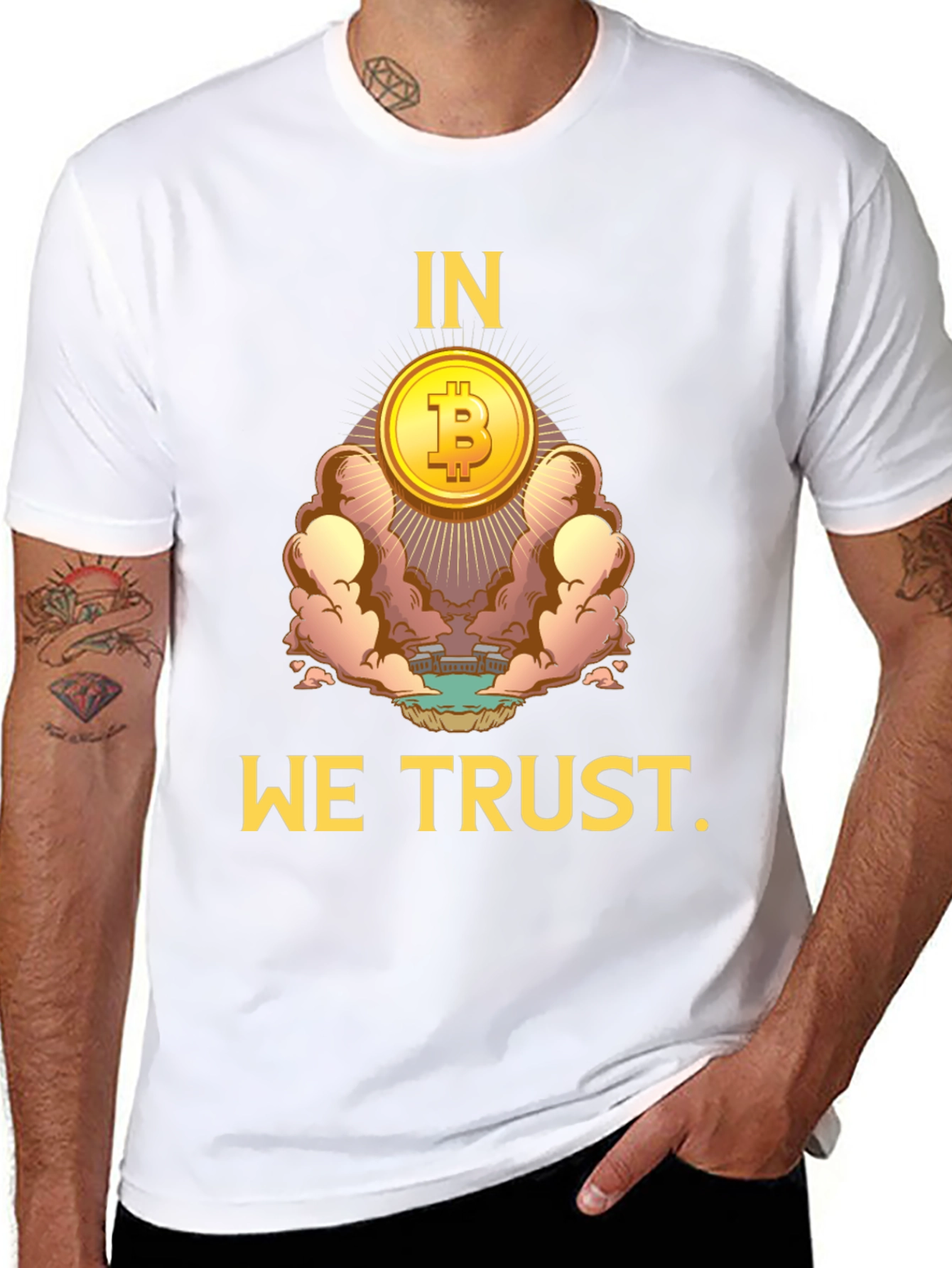 Bitcoin Crypto Currency Black T-Shirt - In We Trust