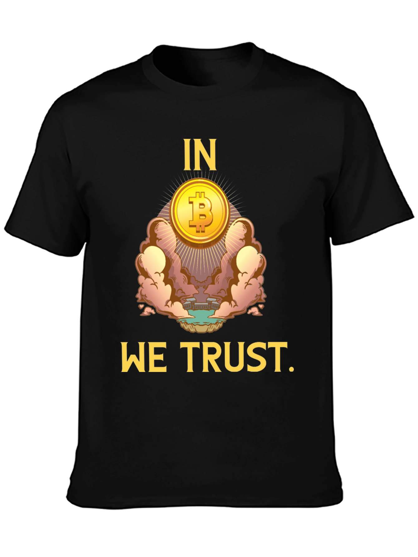 Bitcoin Crypto Currency Black T-Shirt - In We Trust