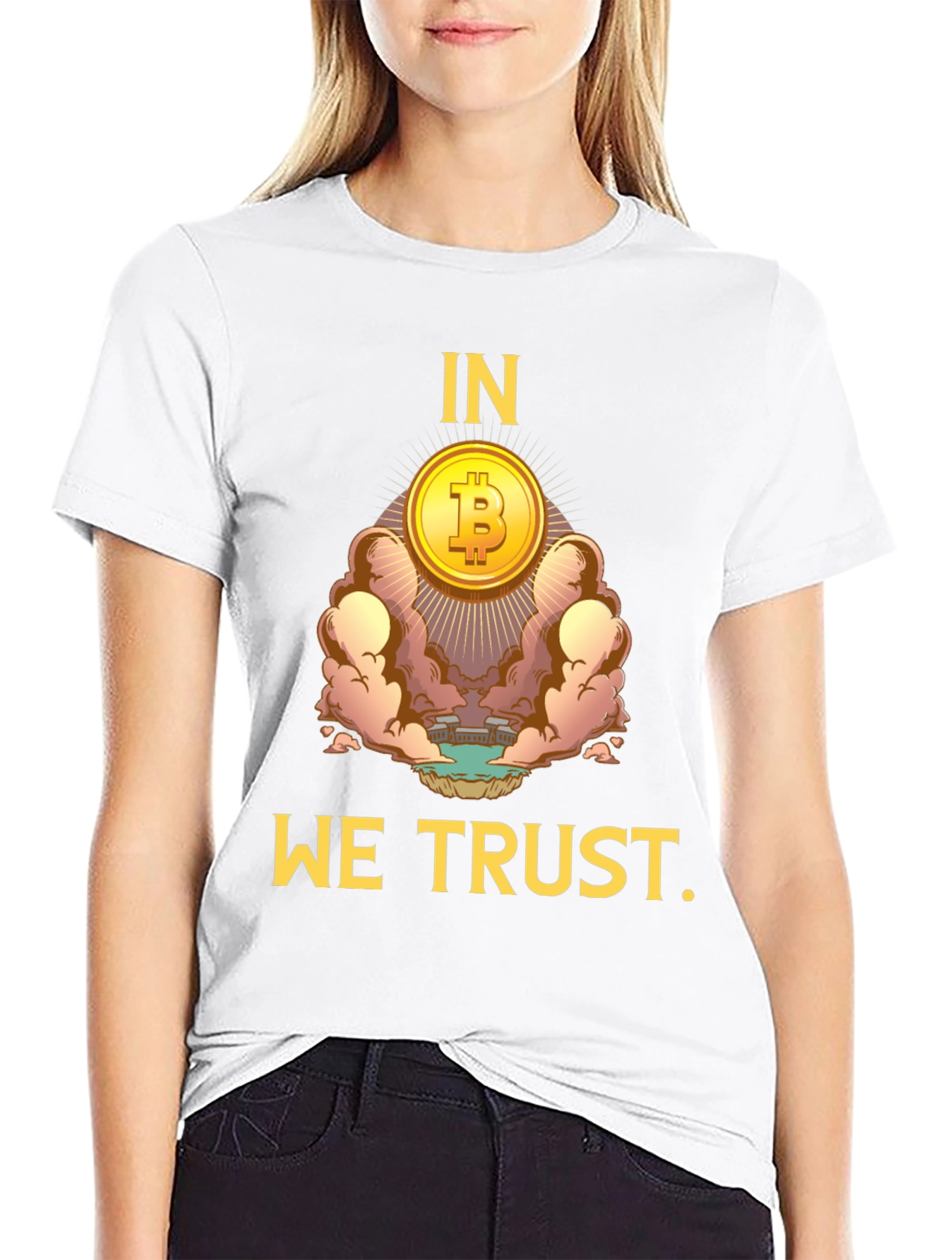Bitcoin Crypto Currency Black T-Shirt - In We Trust