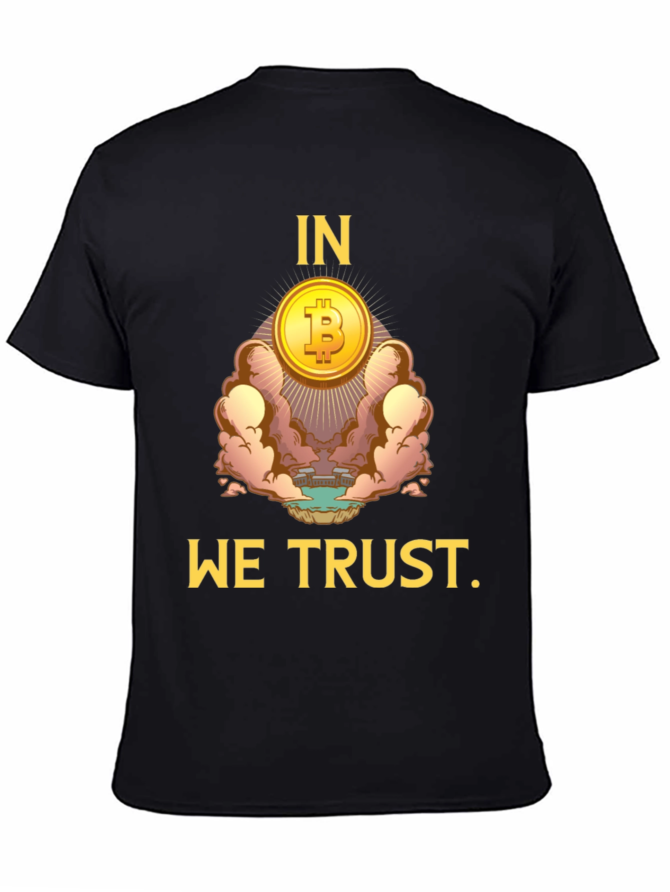 Bitcoin Crypto Currency Black T-Shirt - In We Trust