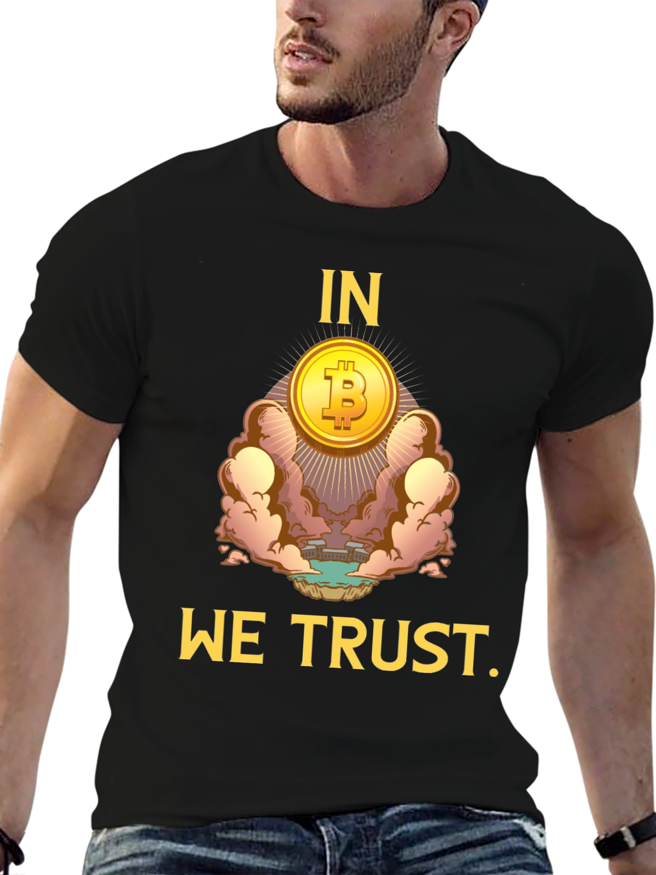 Bitcoin Crypto Currency Black T-Shirt - In We Trust