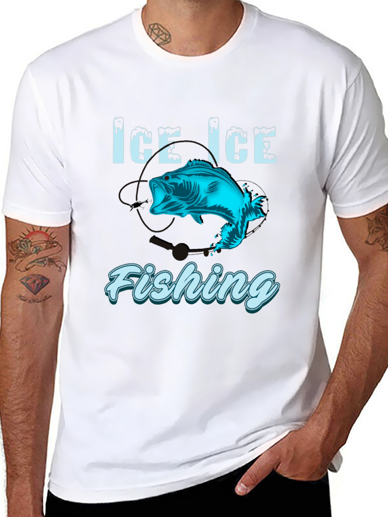 Ice Ice Fishing Graphic T-Shirt
