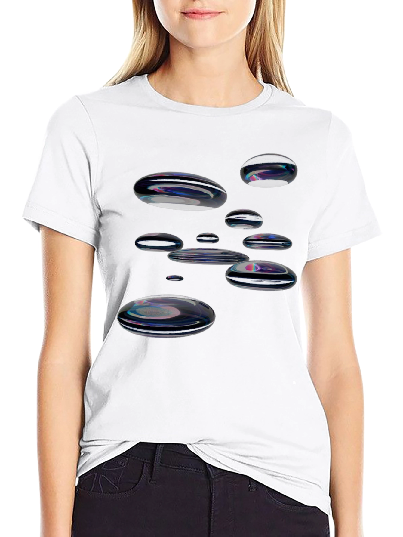 Abstract Bubble Black T-Shirt