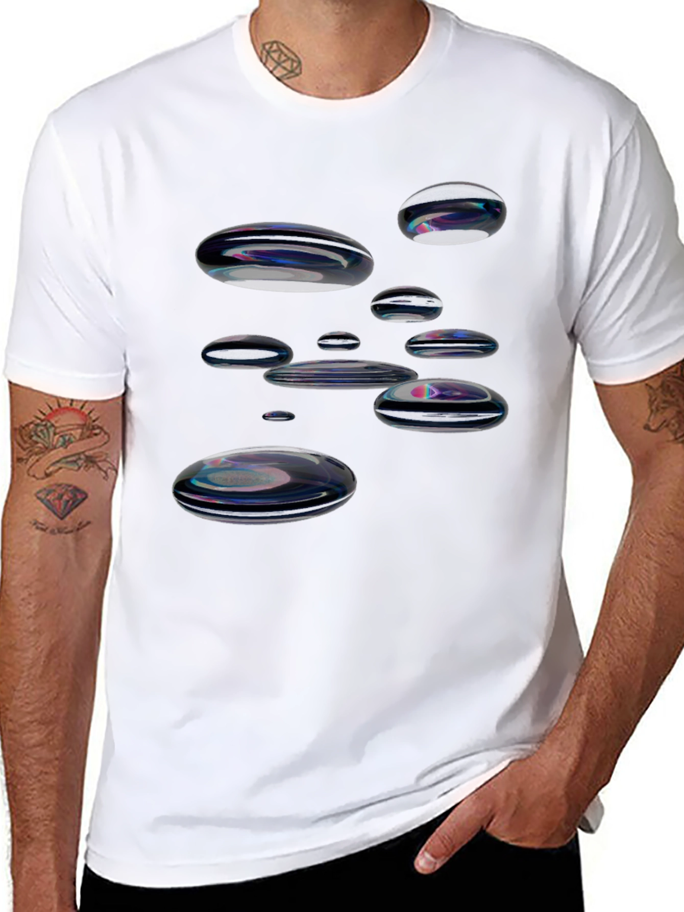 Abstract Bubble Black T-Shirt