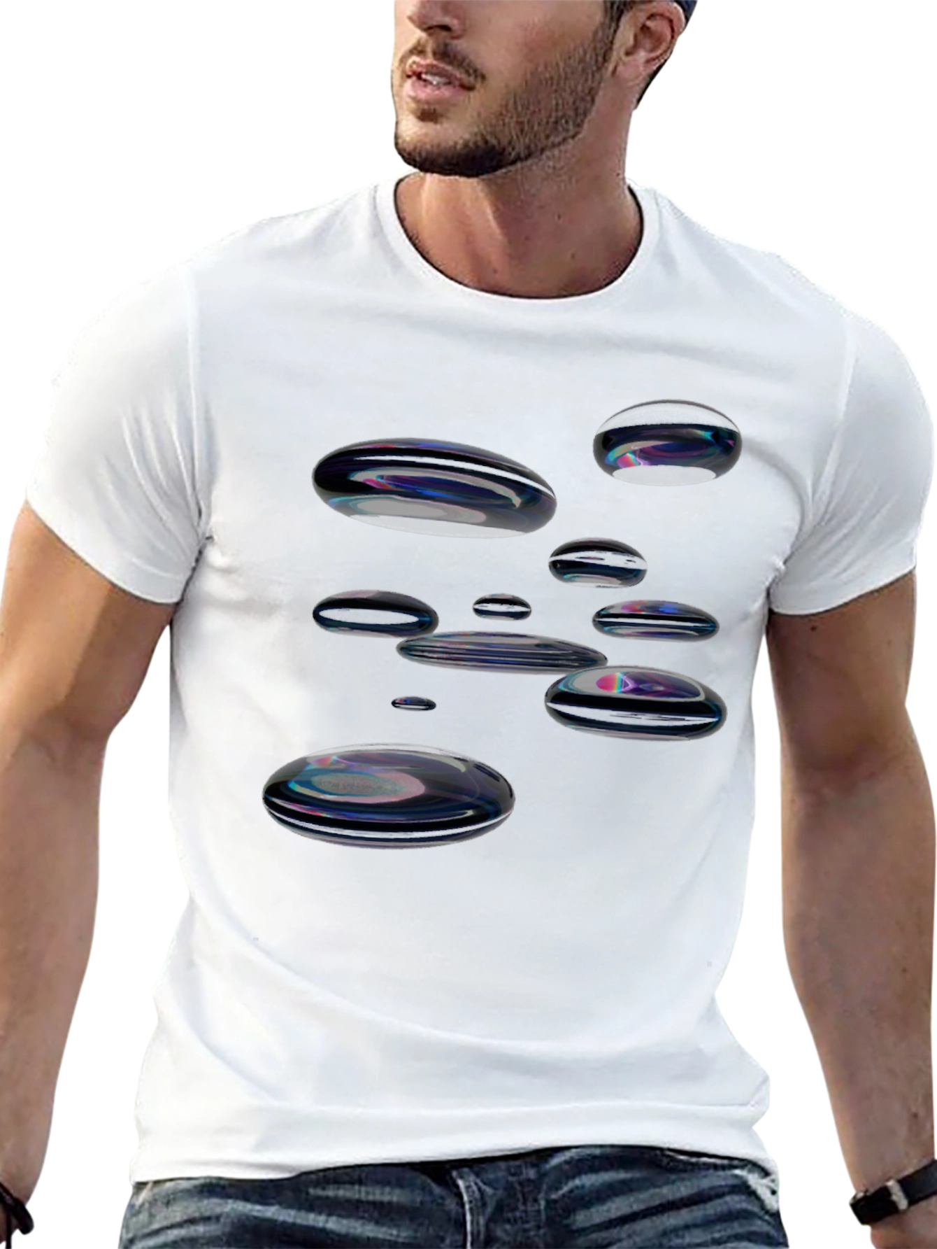 Abstract Bubble Black T-Shirt
