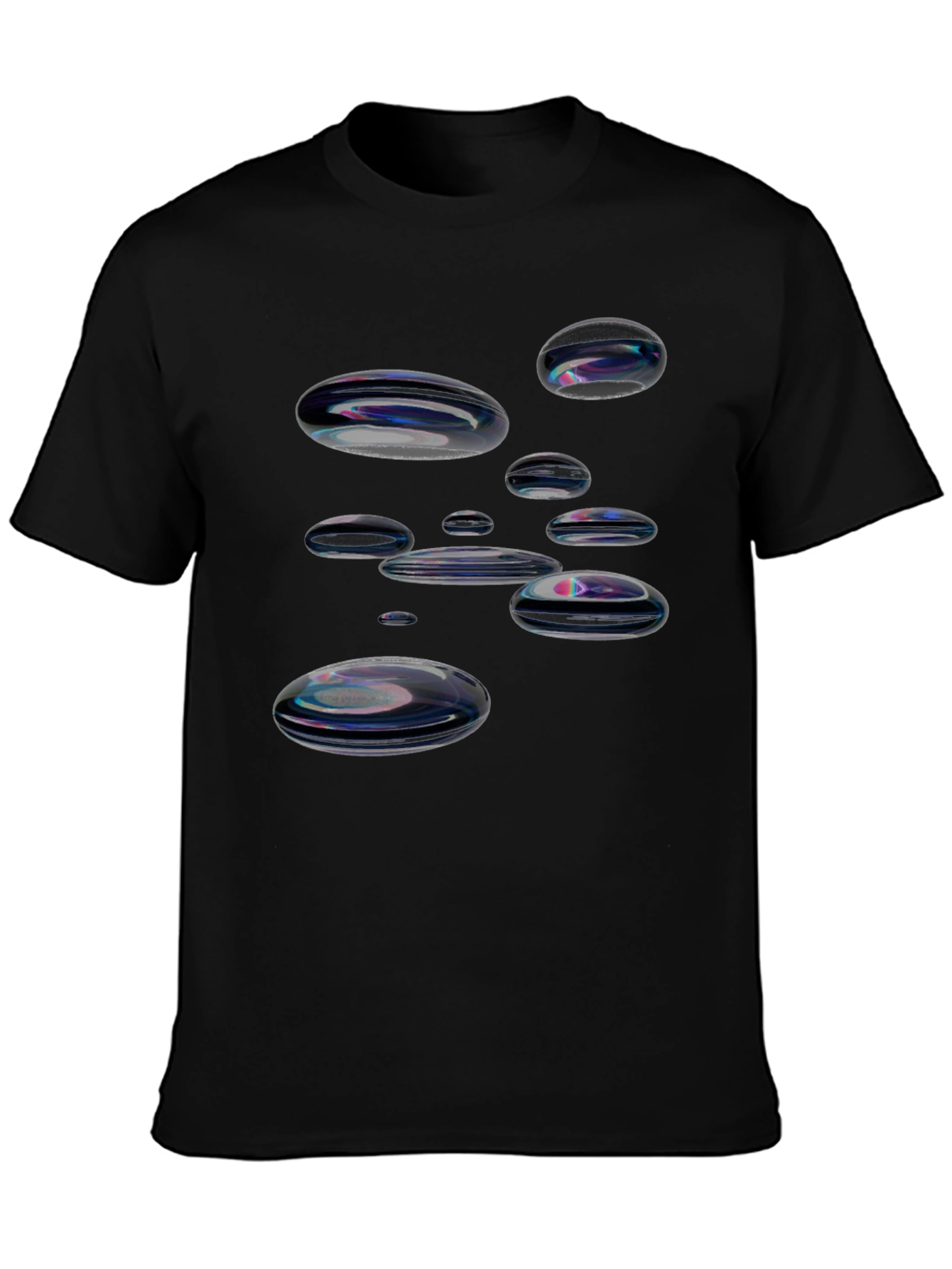 Abstract Bubble Black T-Shirt