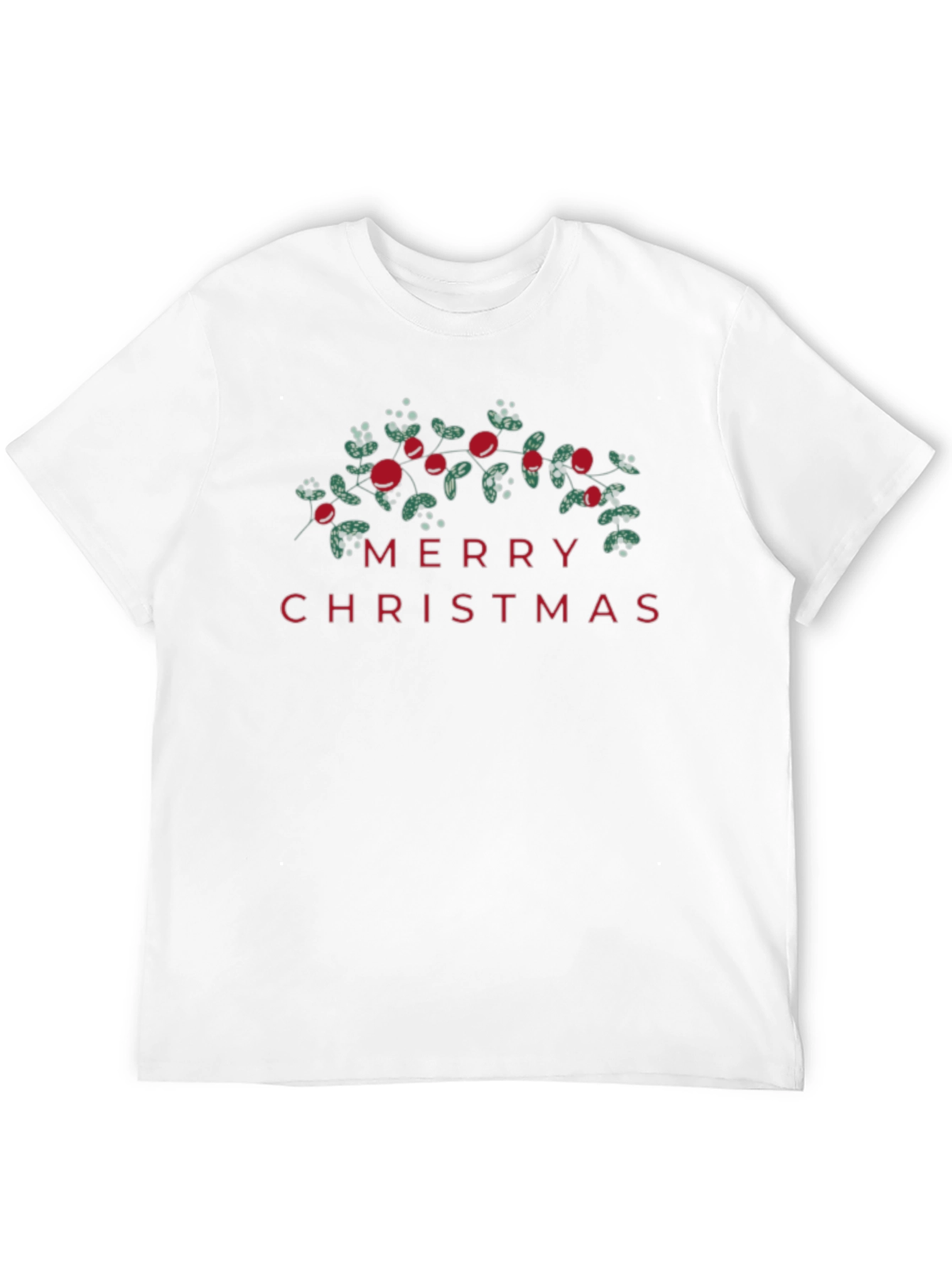Festive Merry Christmas Graphic Tee - Black
