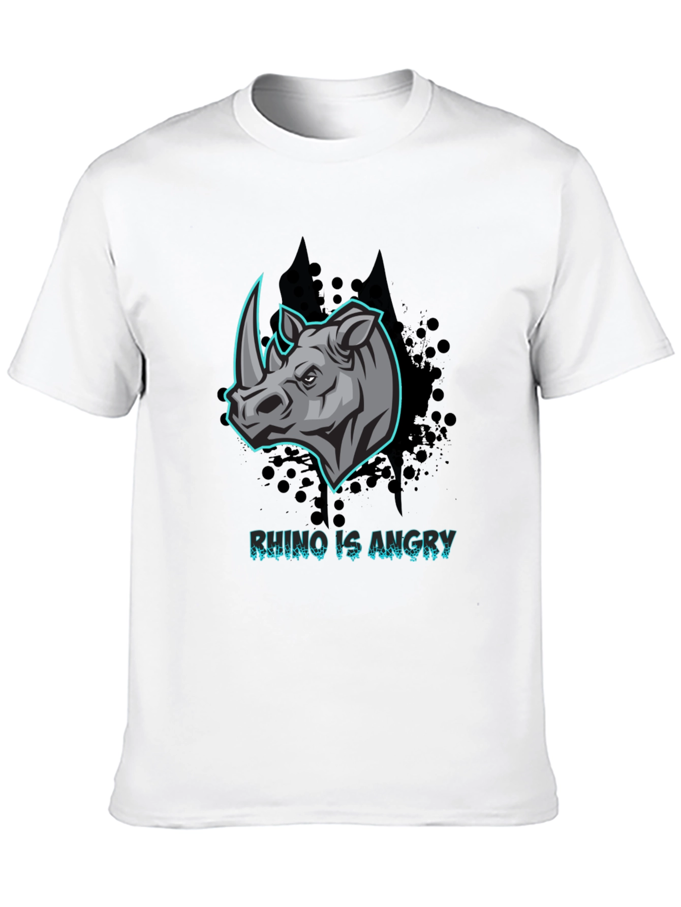 Angry Rhino Graphic T-Shirt - Black Cotton Tee