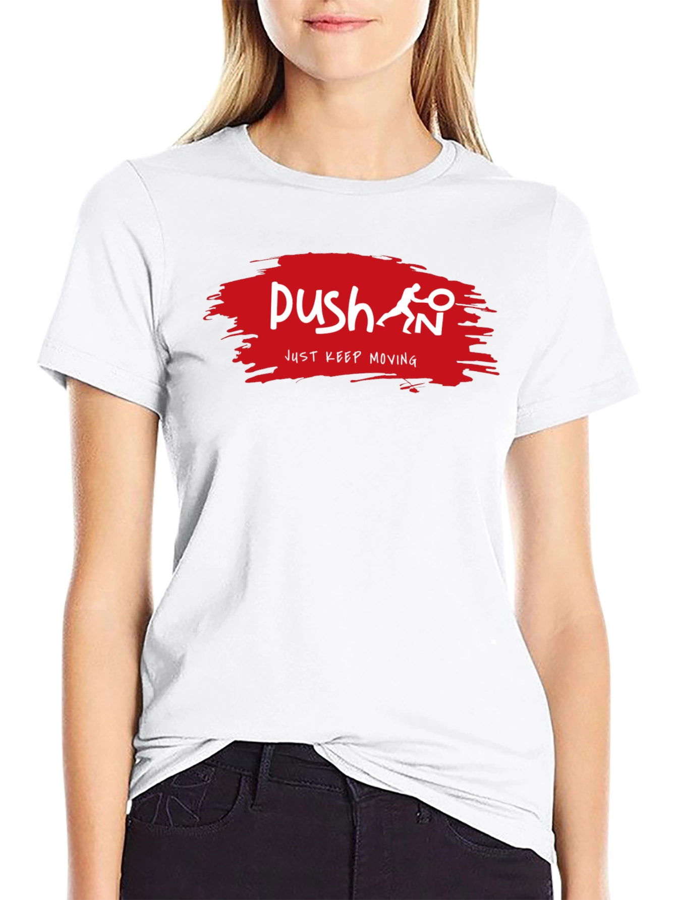 Push Just Keep Moving Black T-Shirt