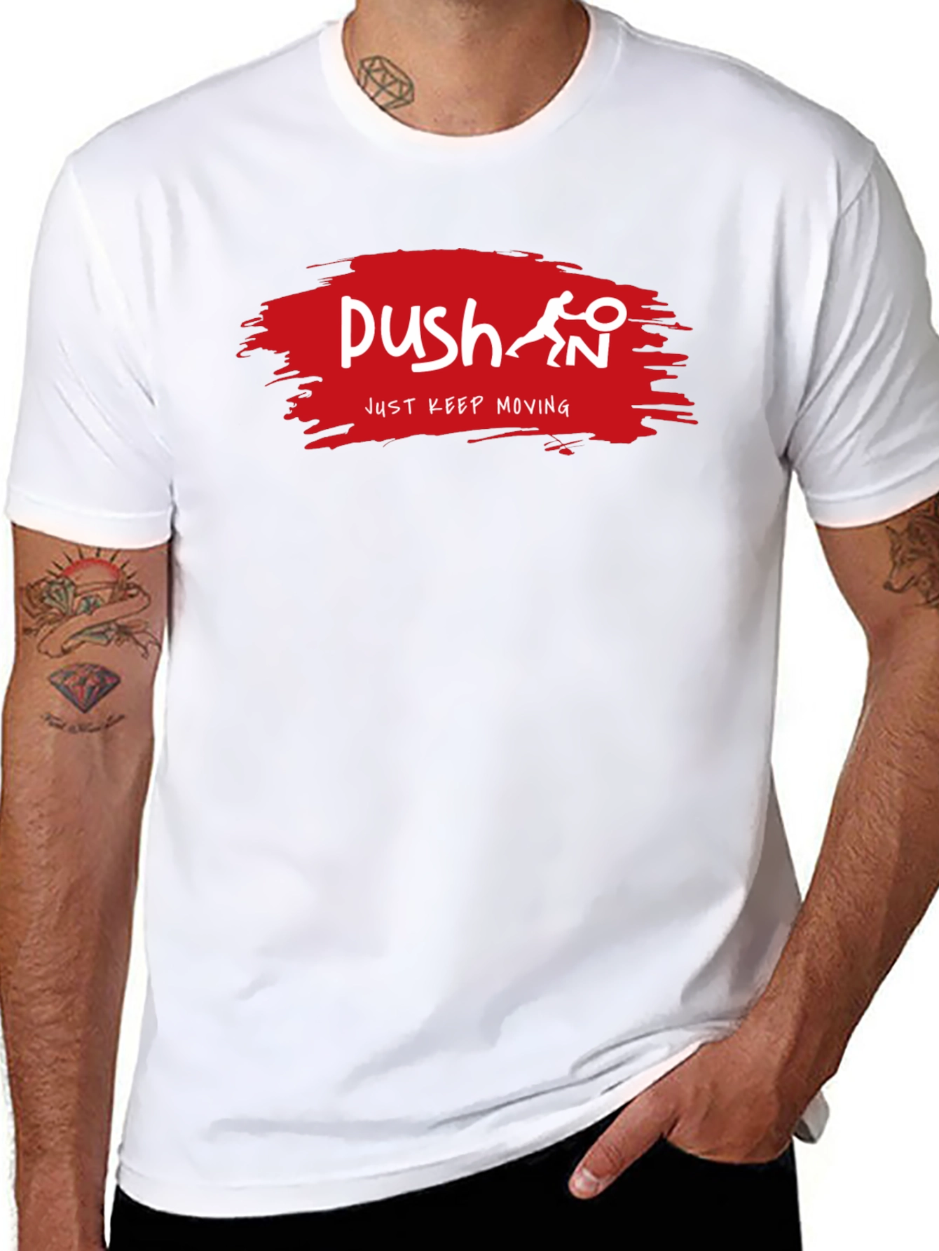 Push Just Keep Moving Black T-Shirt