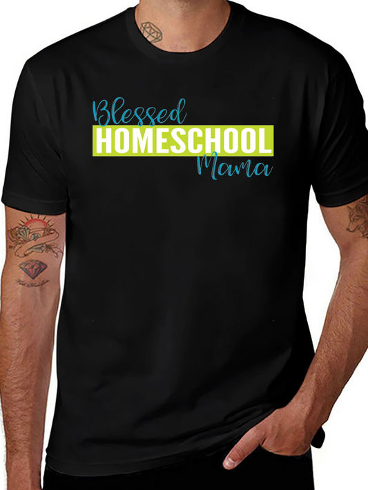 Blessed Homeschool Mama Black T-Shirt