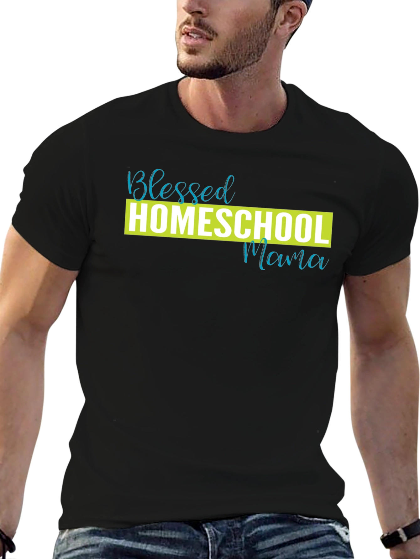 Blessed Homeschool Mama Black T-Shirt