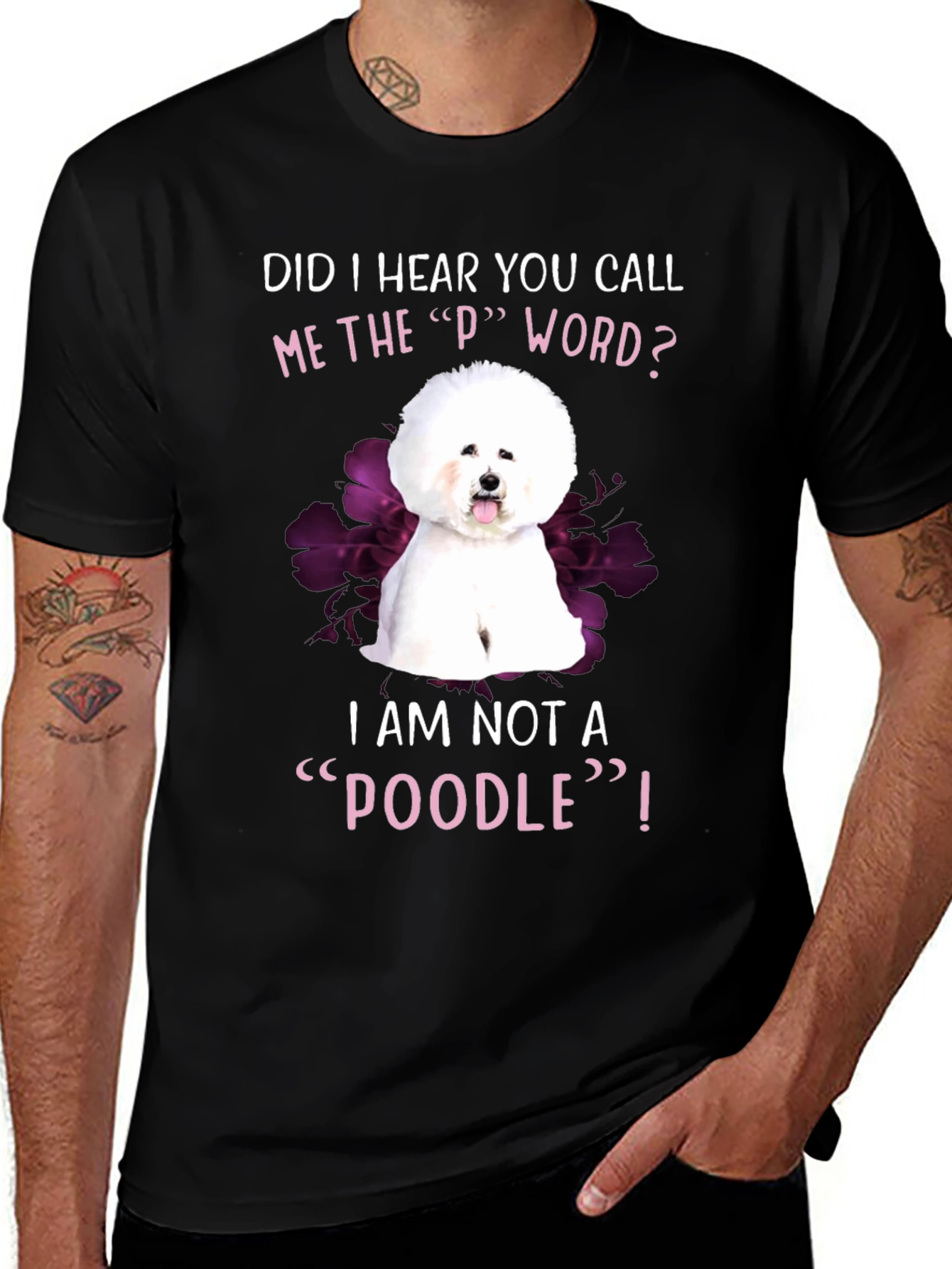 Funny Bichon Frise Poodle Dog Graphic T-Shirt