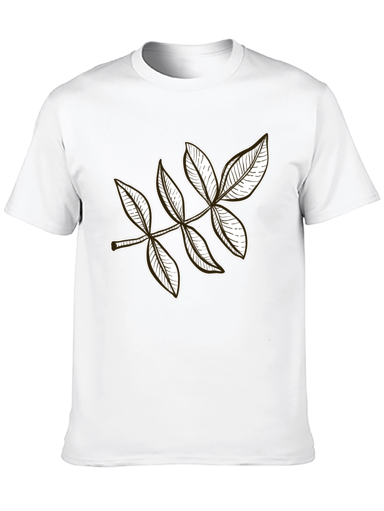 Leaf Design Black T-Shirt