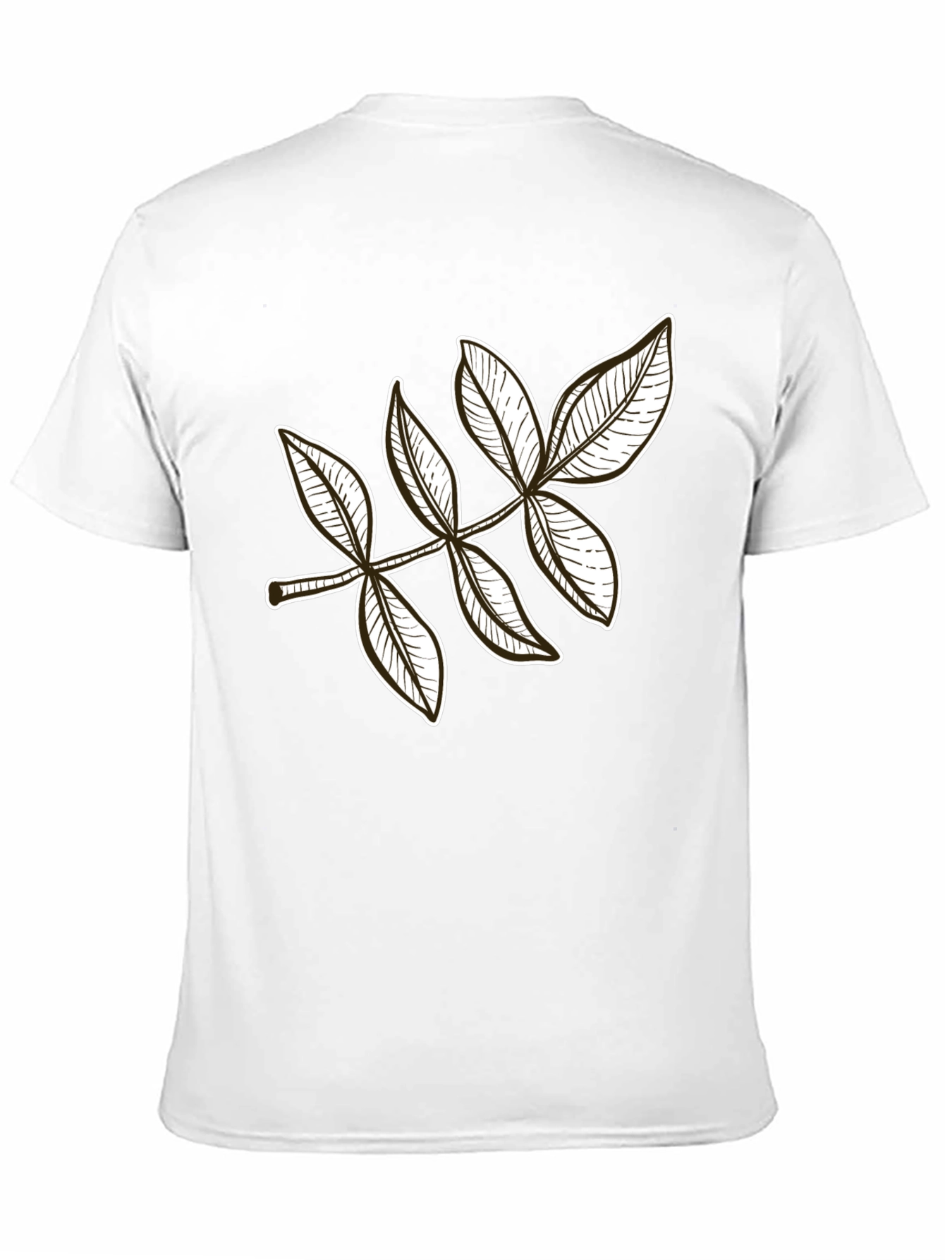 Leaf Design Black T-Shirt