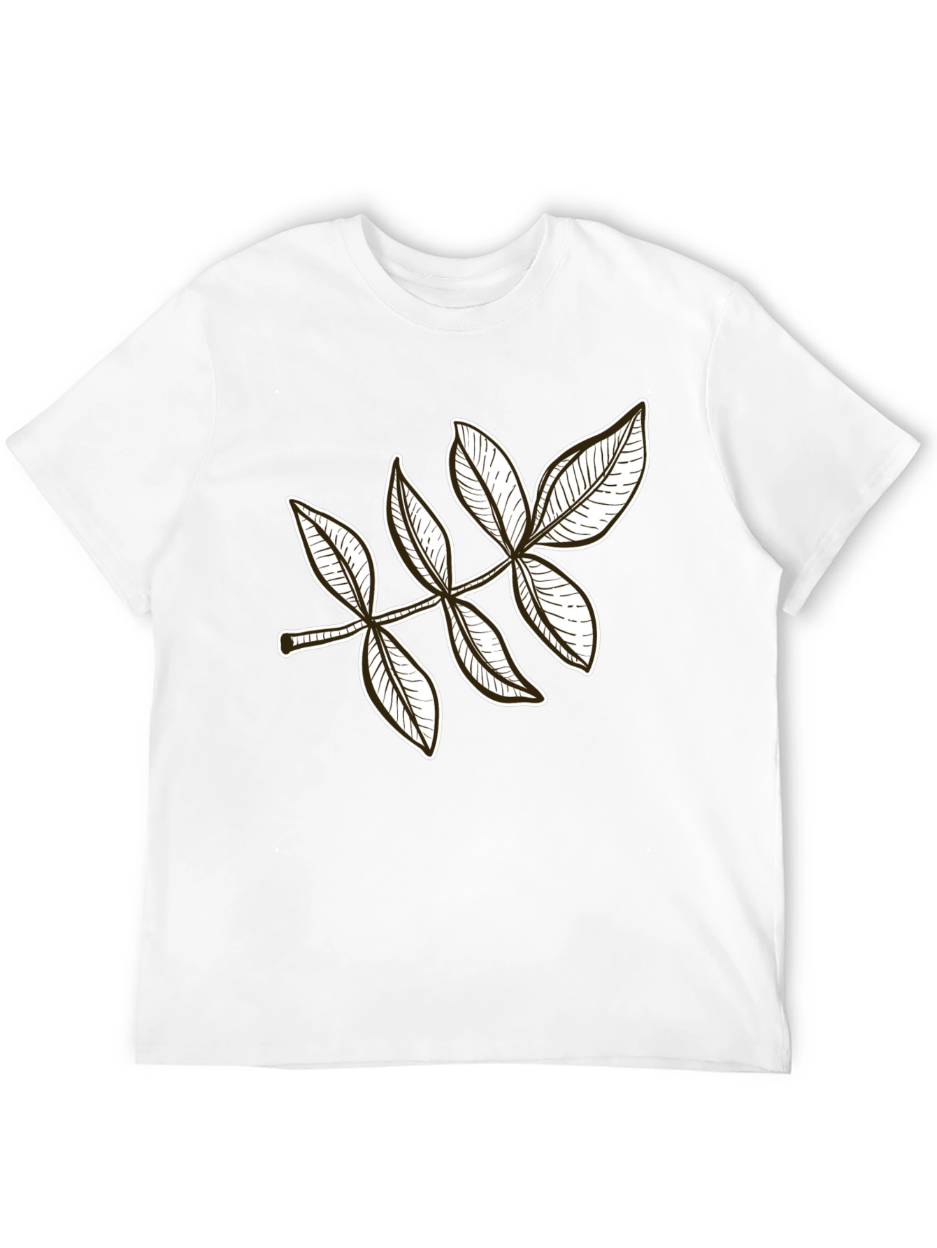 Leaf Design Black T-Shirt