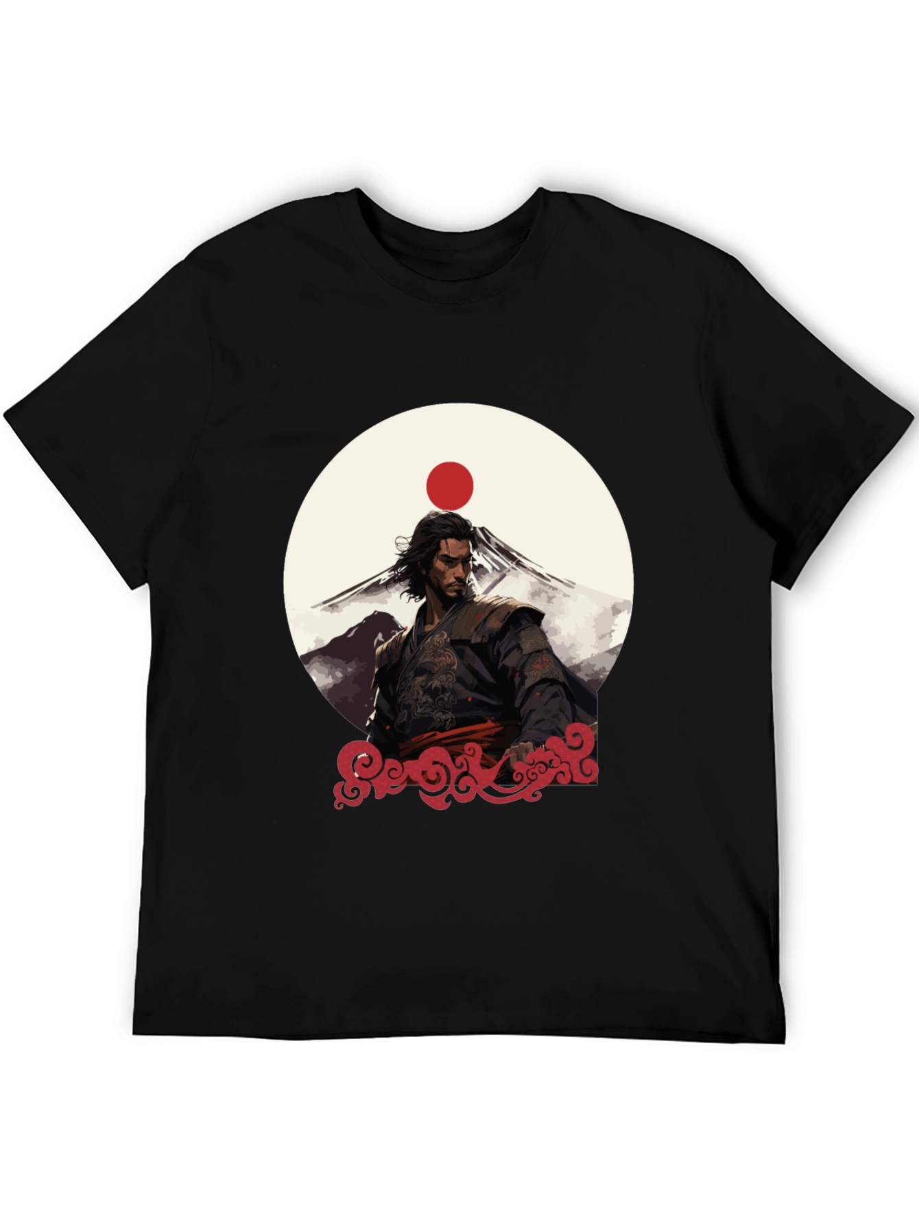 Samurai Sunset Graphic Tee - Black