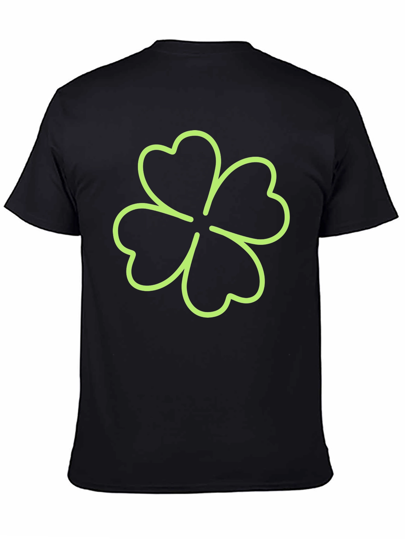 Lucky Shamrock Graphic Tee - Black Cotton T-Shirt