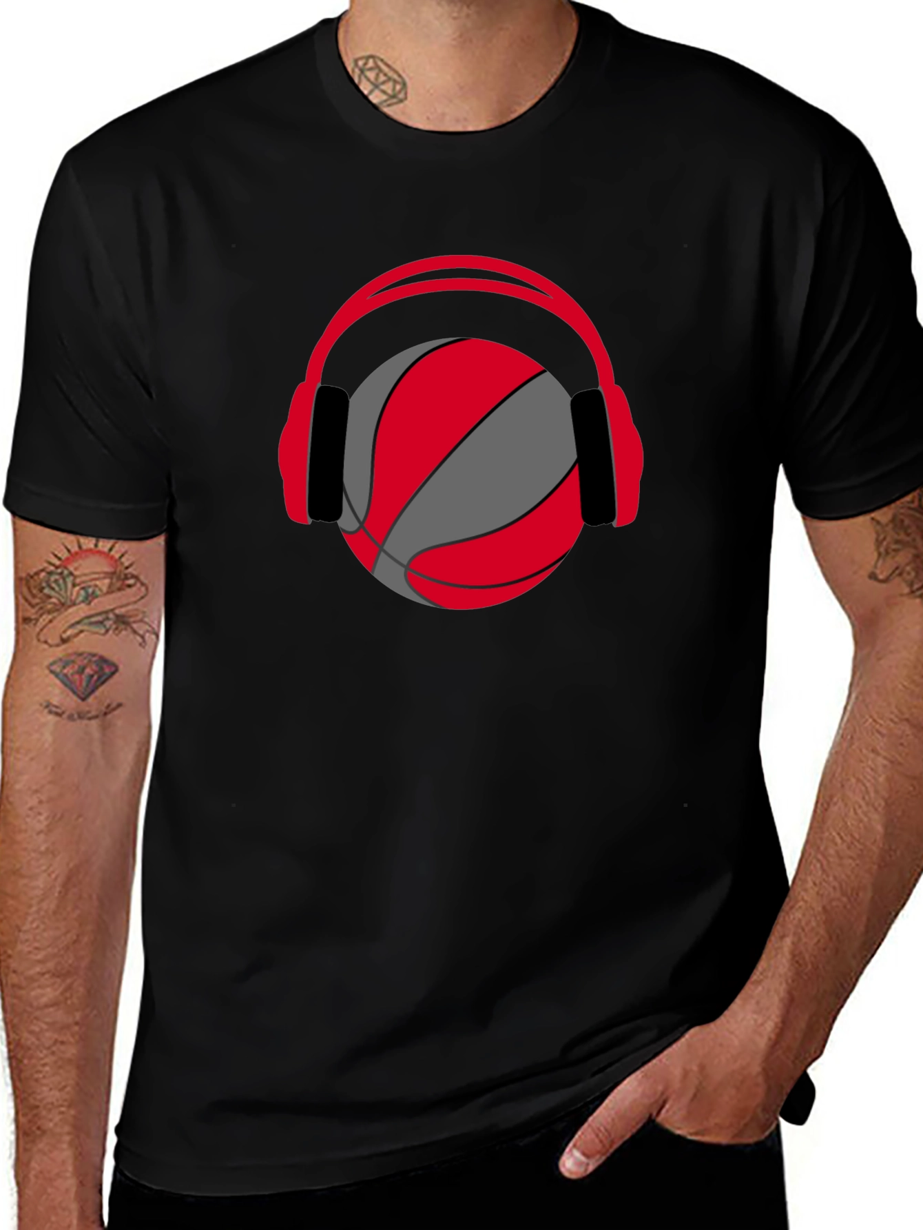 Basketball Headphones Graphic Tee