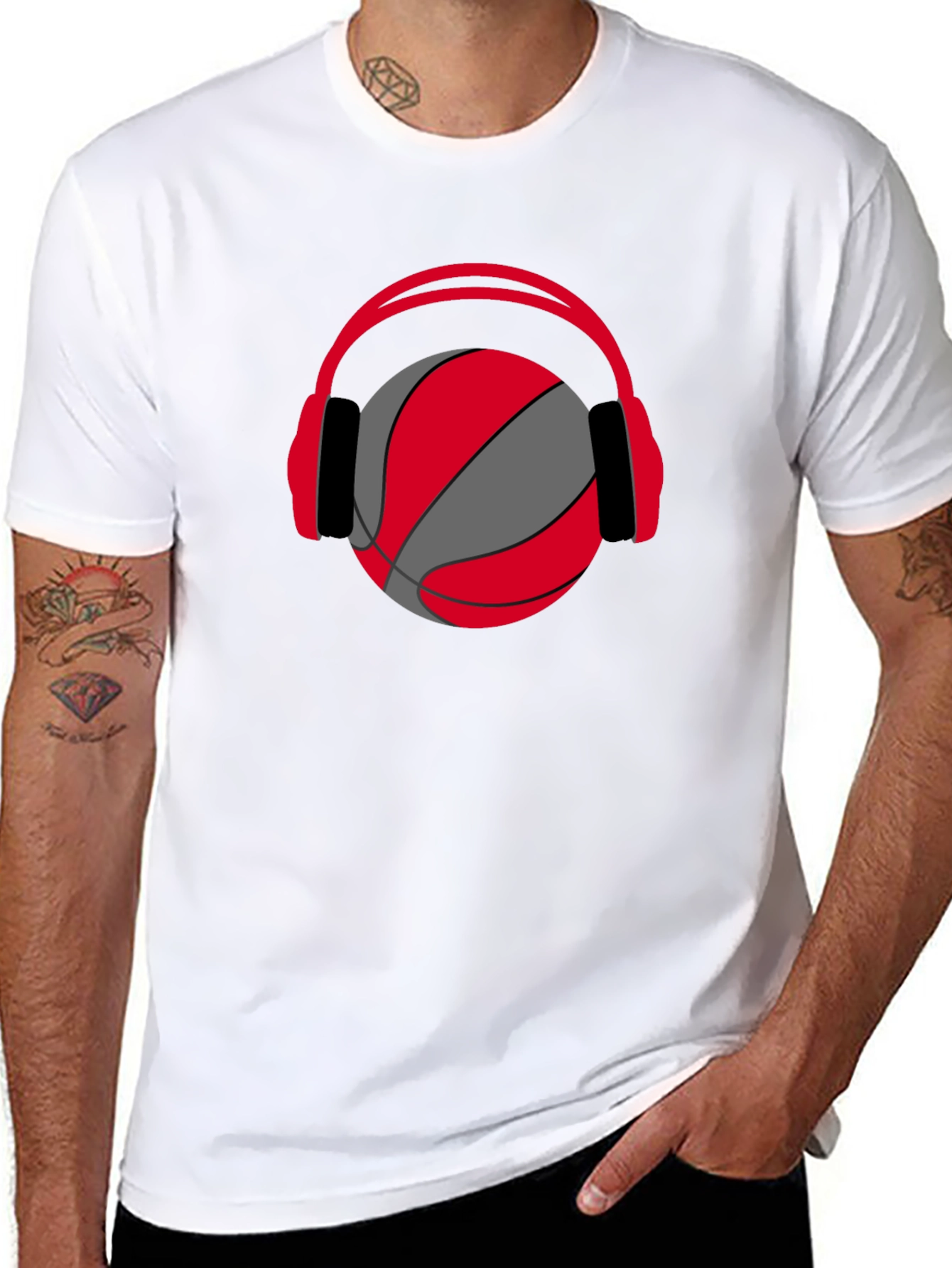 Basketball Headphones Graphic Tee