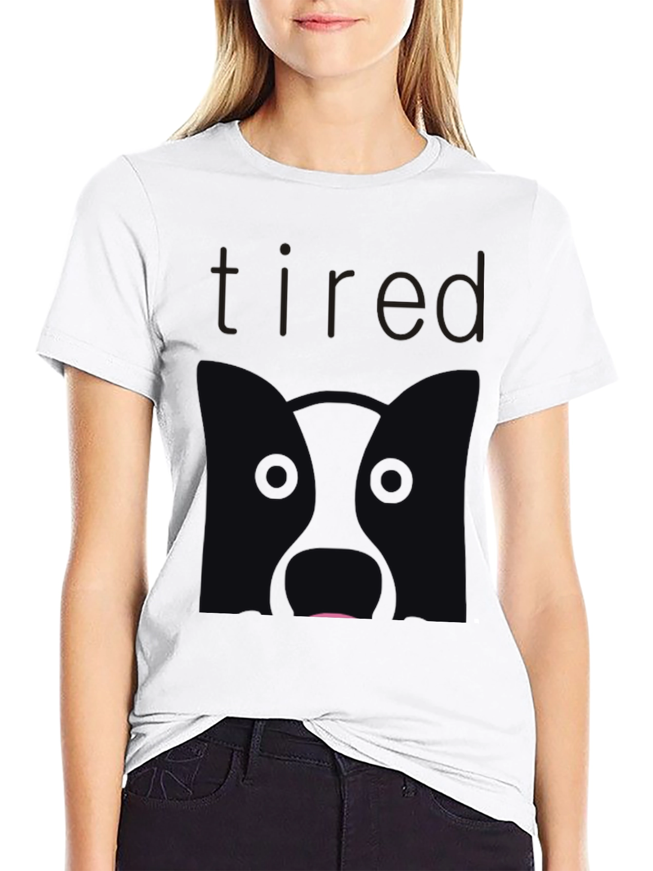 Tired Dog Graphic T-Shirt - Relaxed Fit