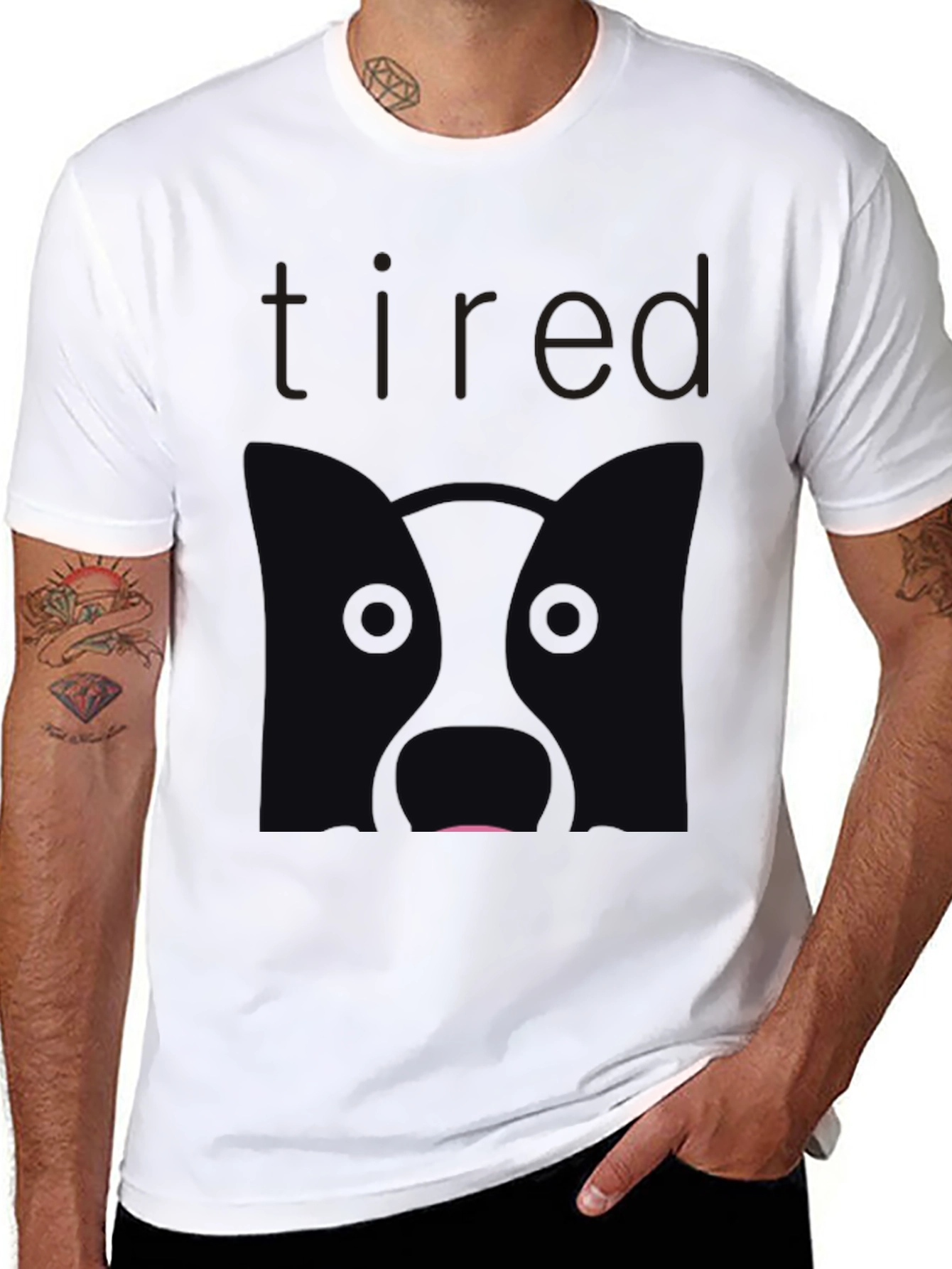 Tired Dog Graphic T-Shirt - Relaxed Fit