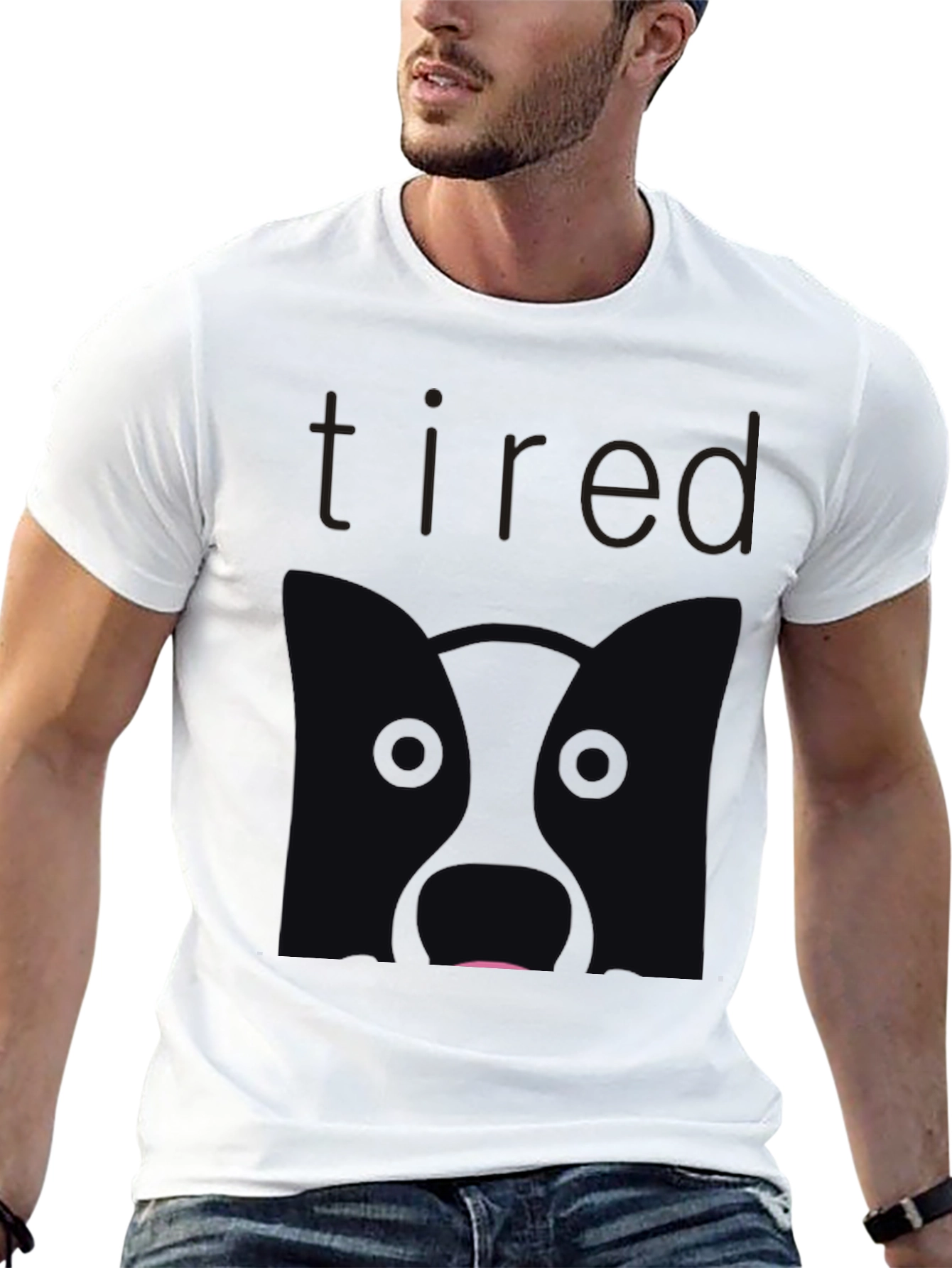 Tired Dog Graphic T-Shirt - Relaxed Fit