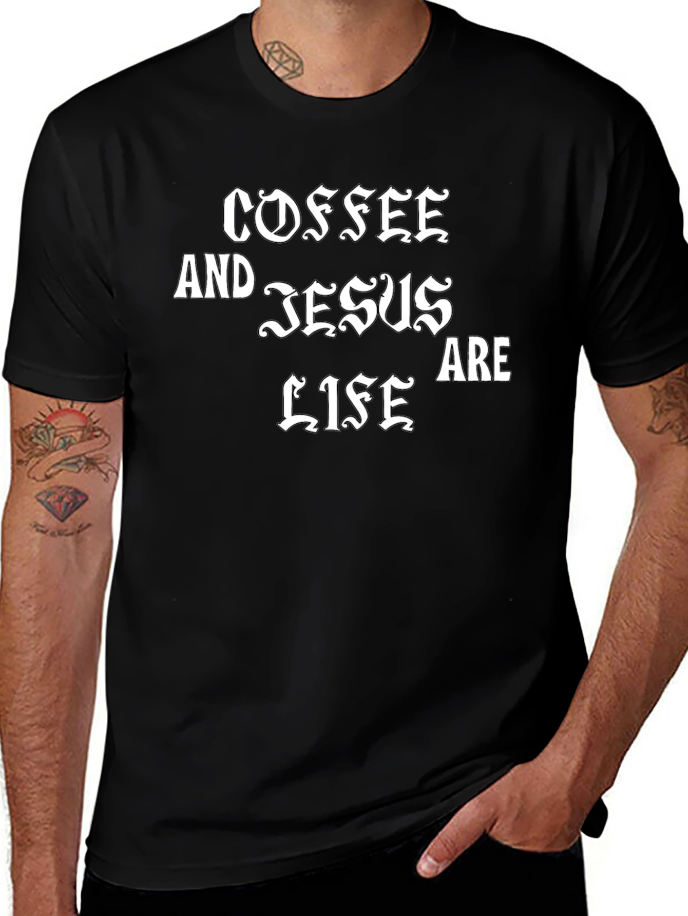Coffee and Jesus Are Life Graphic T-Shirt