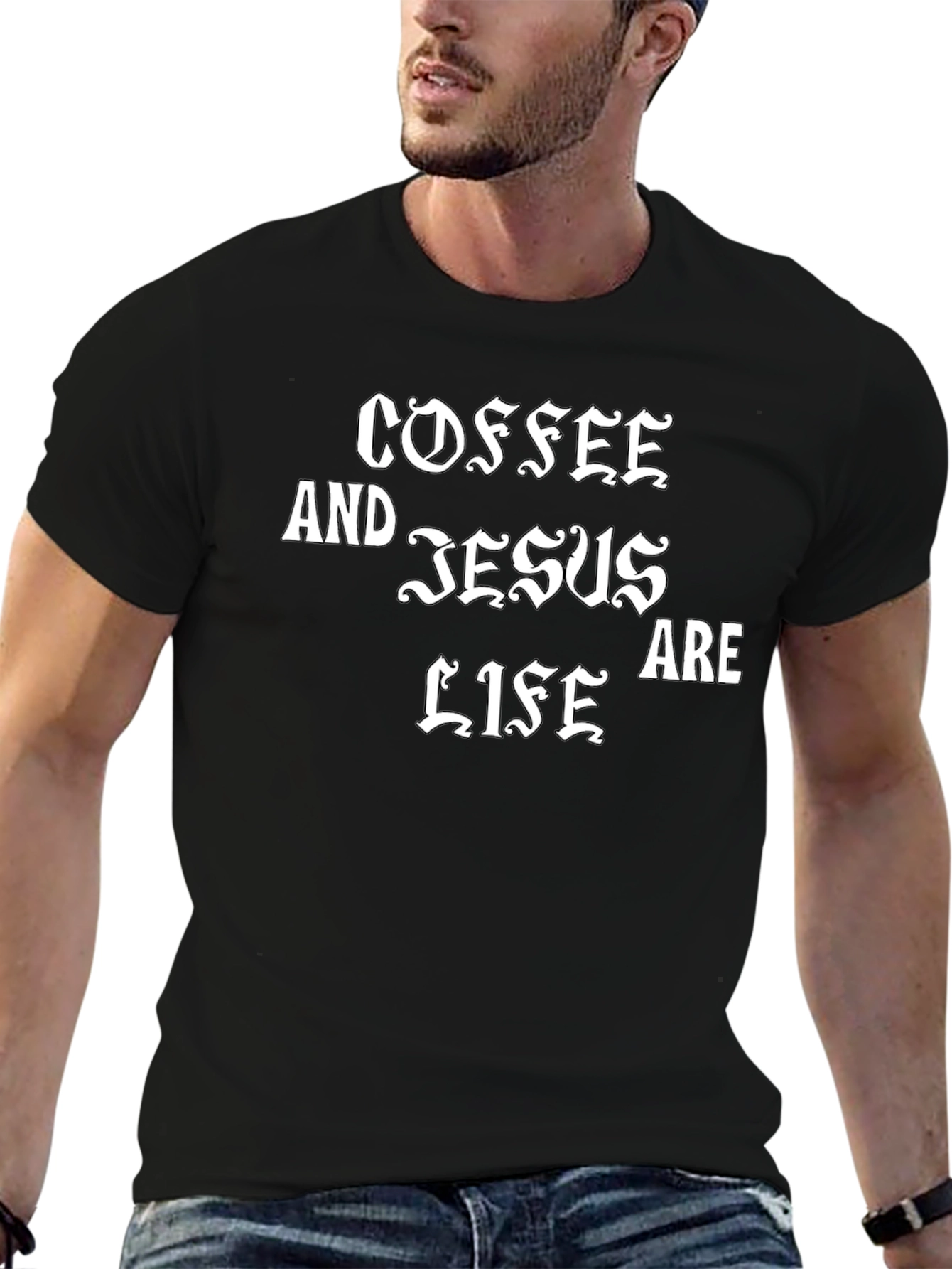 Coffee and Jesus Are Life Graphic T-Shirt