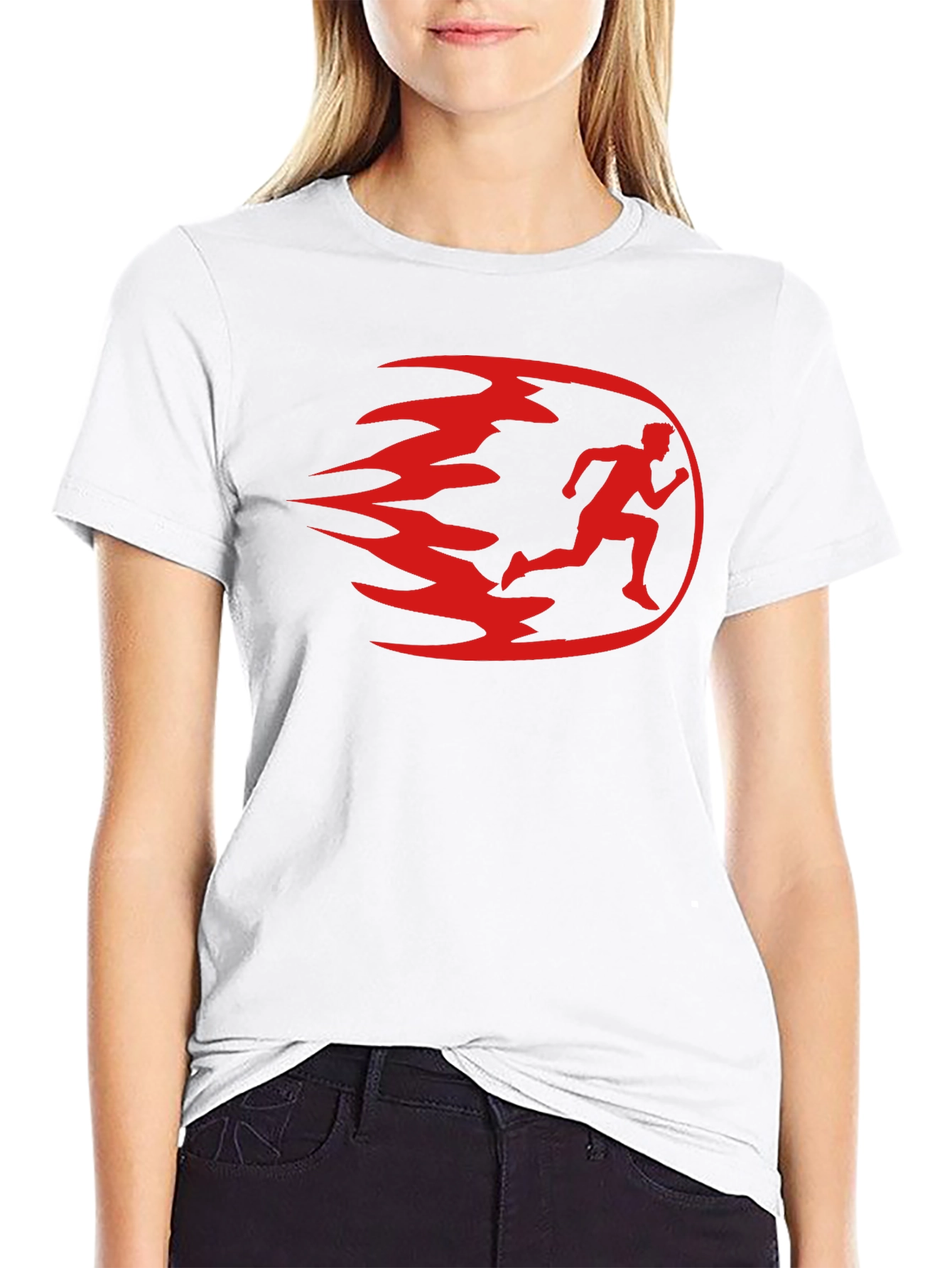 Mens Black Running Graphic T-Shirt