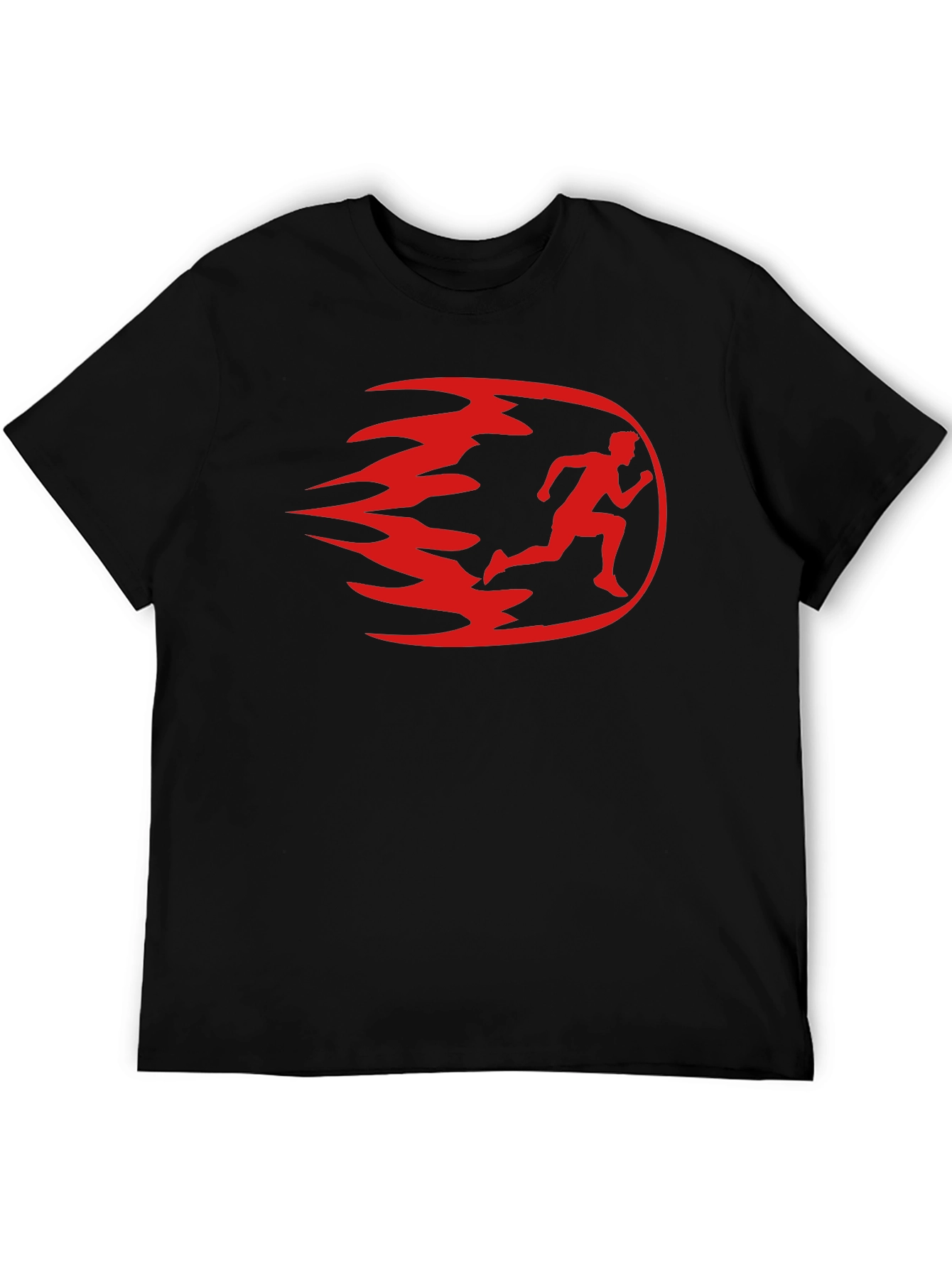 Mens Black Running Graphic T-Shirt