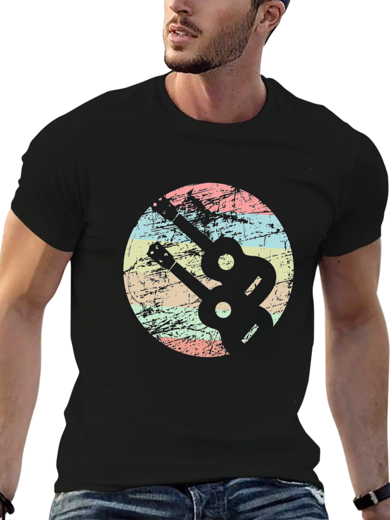 Retro Guitar Graphic T-Shirt