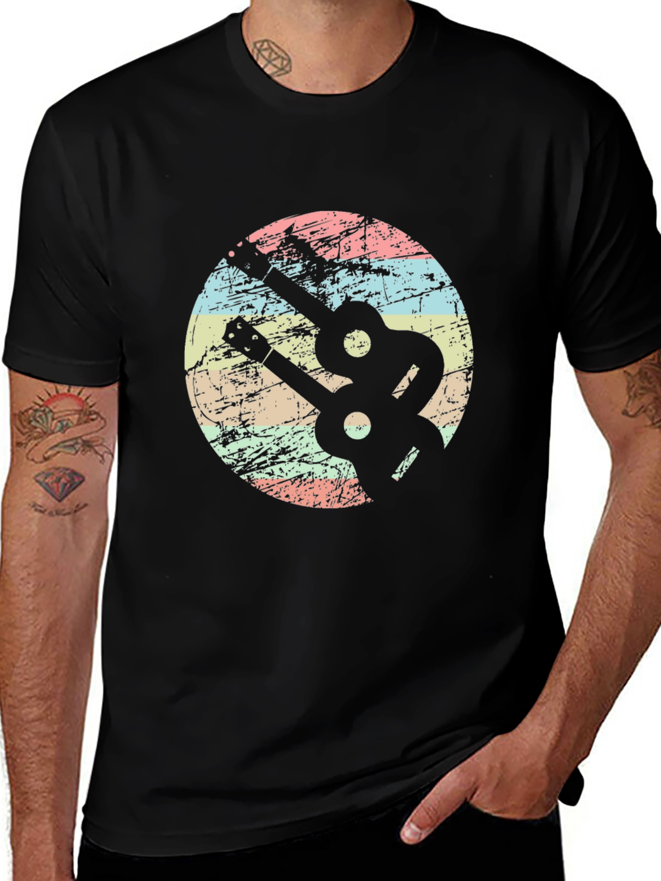 Retro Guitar Graphic T-Shirt
