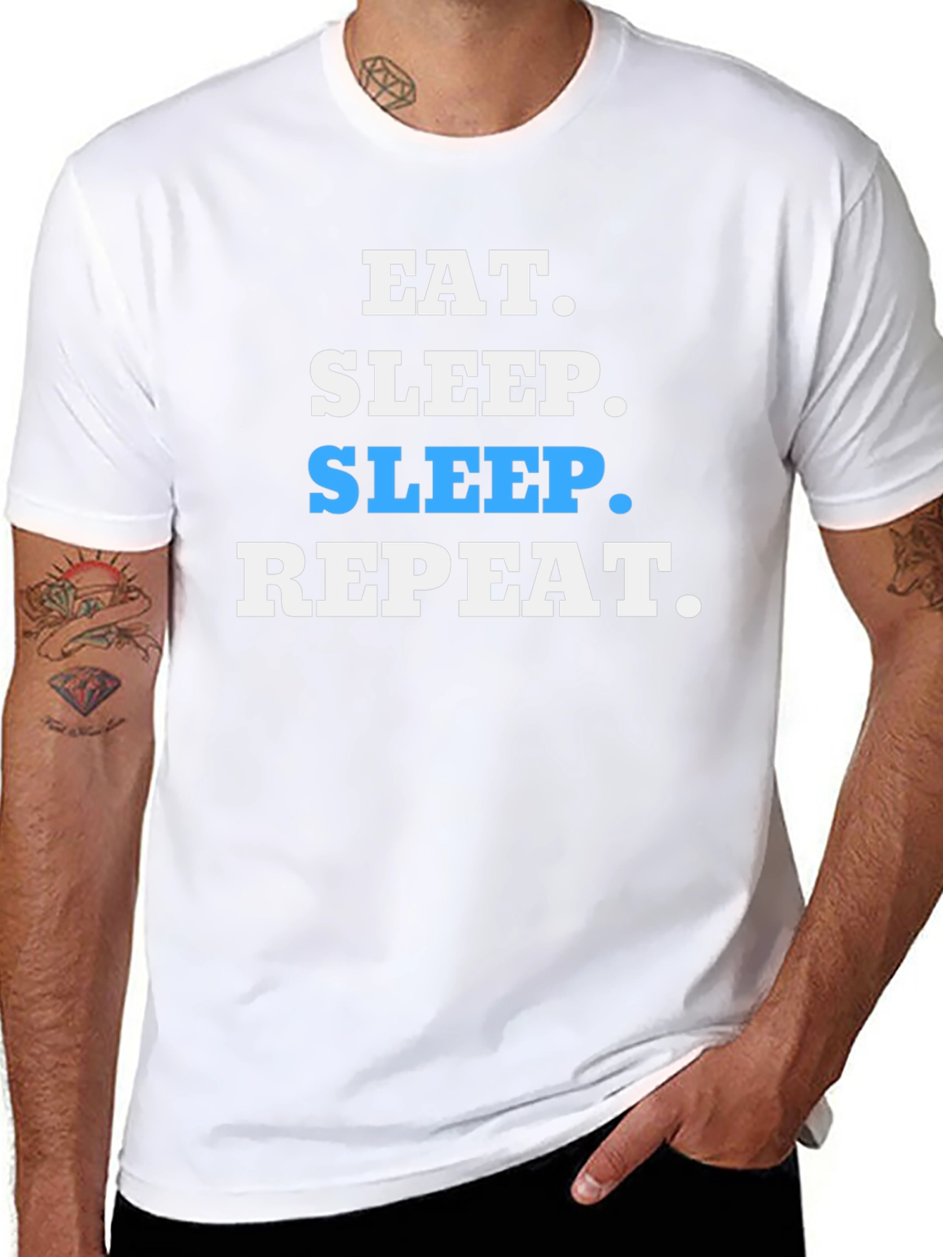 Eat Sleep Repeat T-Shirt - Funny Slogan Tee