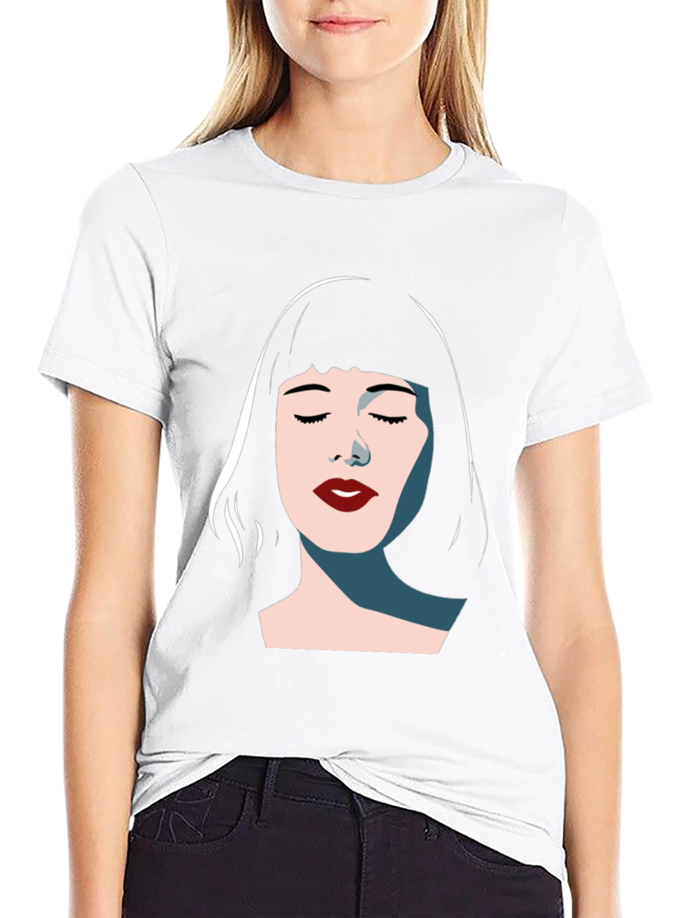 Minimalist Woman Graphic Tee - Modern Style
