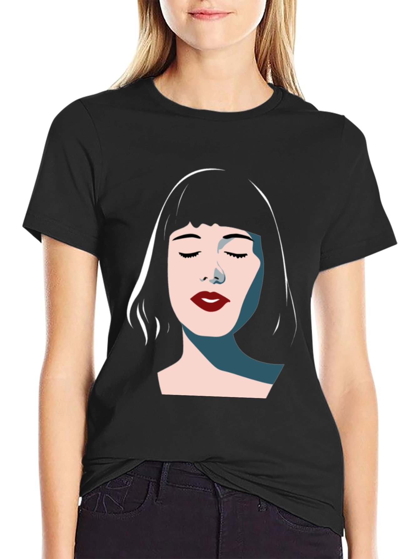 Minimalist Woman Graphic Tee - Modern Style